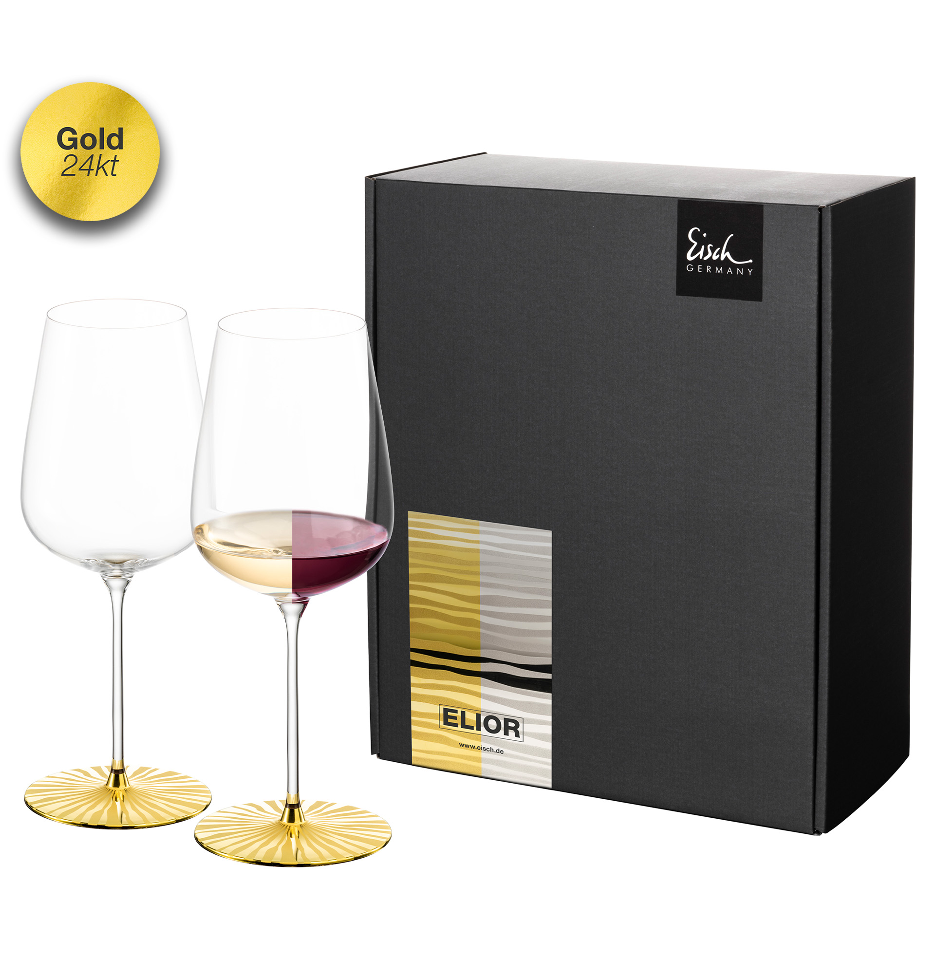 2er Set Allround Weingläser fruchtig & aromatisch gold ELIOR SENSISPLUS