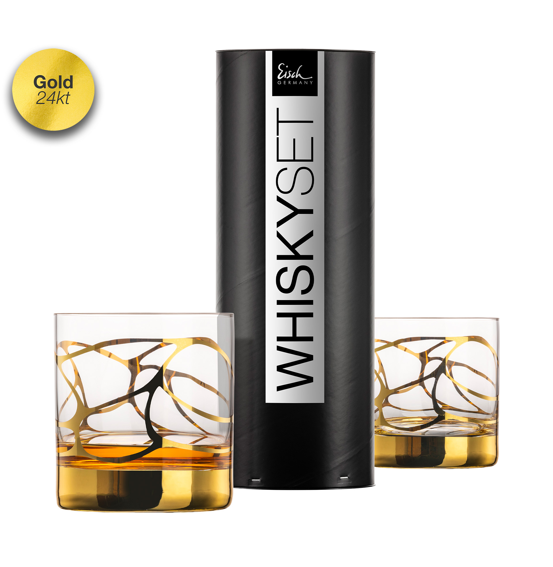 Set of 2 whisky glasses gold STARGATE