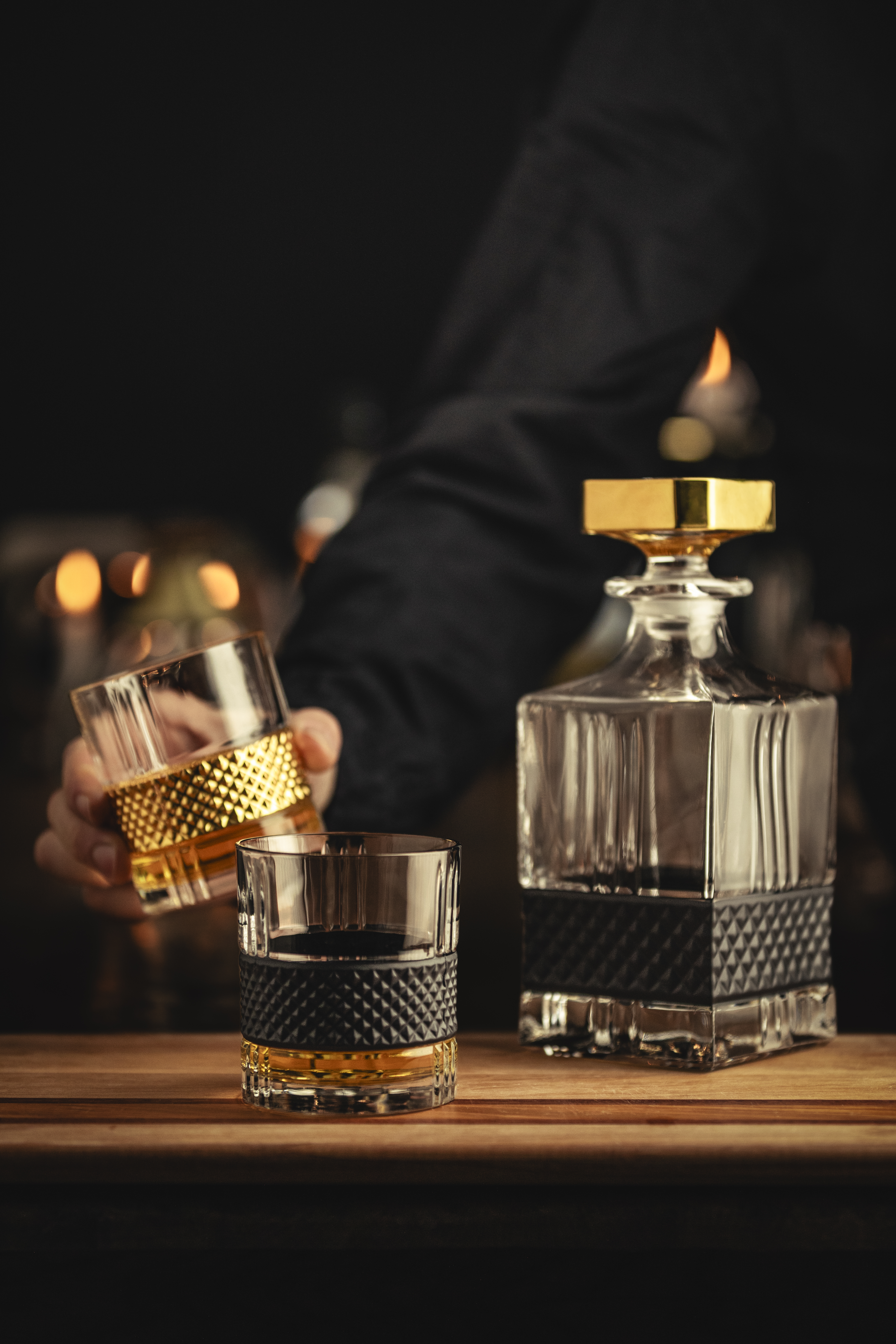 Whisky set black/gold No Drop Effect GLEN