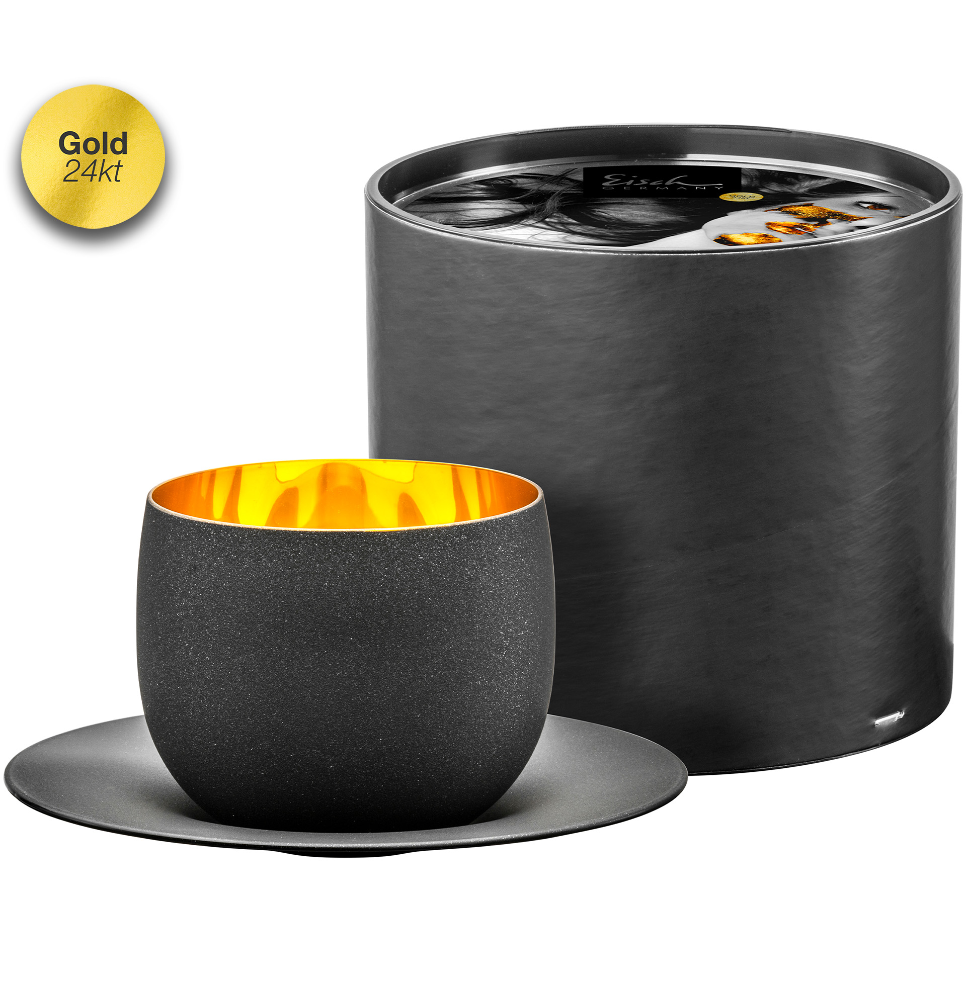 Cappuccino set black/gold COSMO