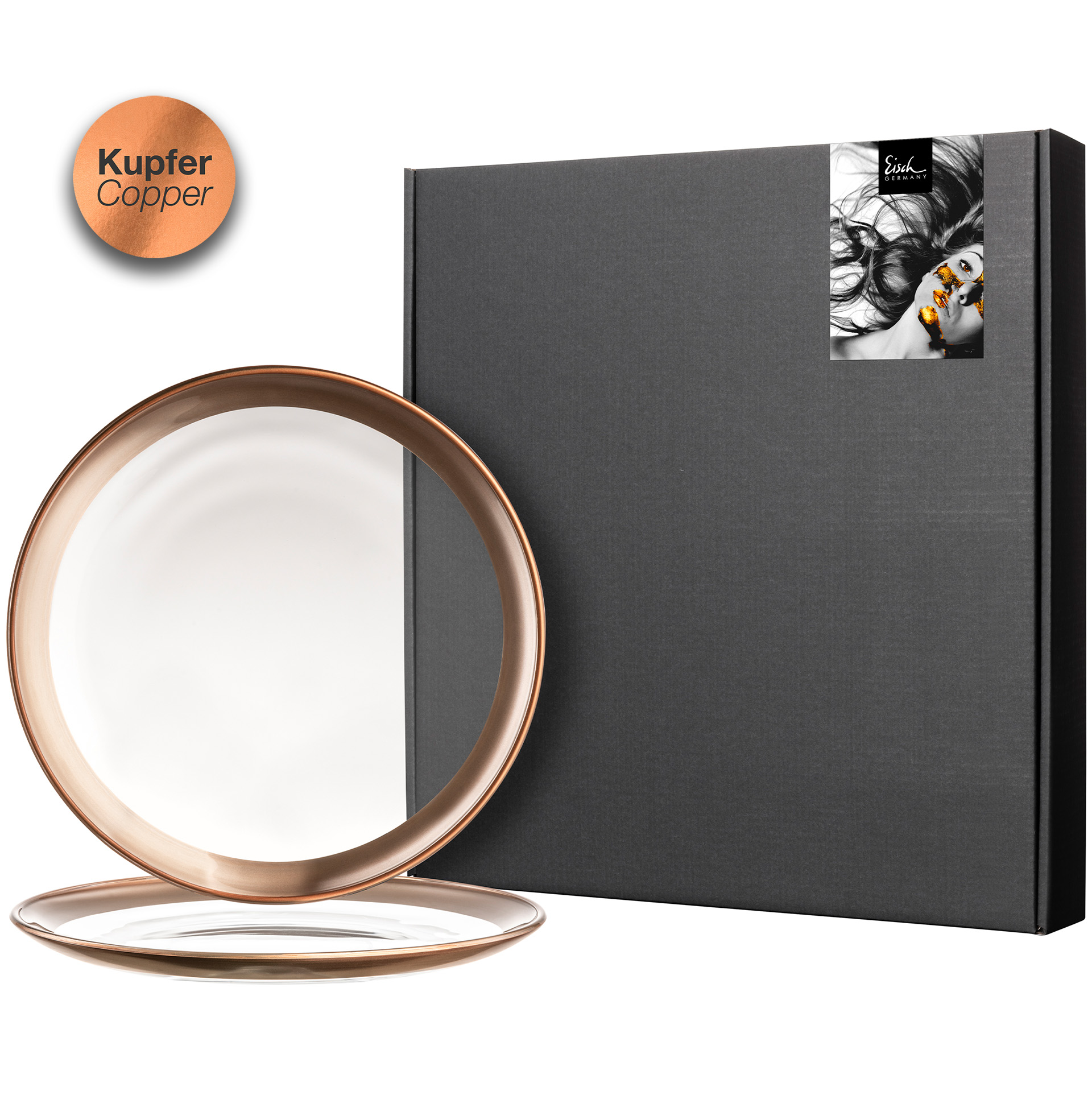 2er Set Teller kupfer Ø 210 mm KAYA