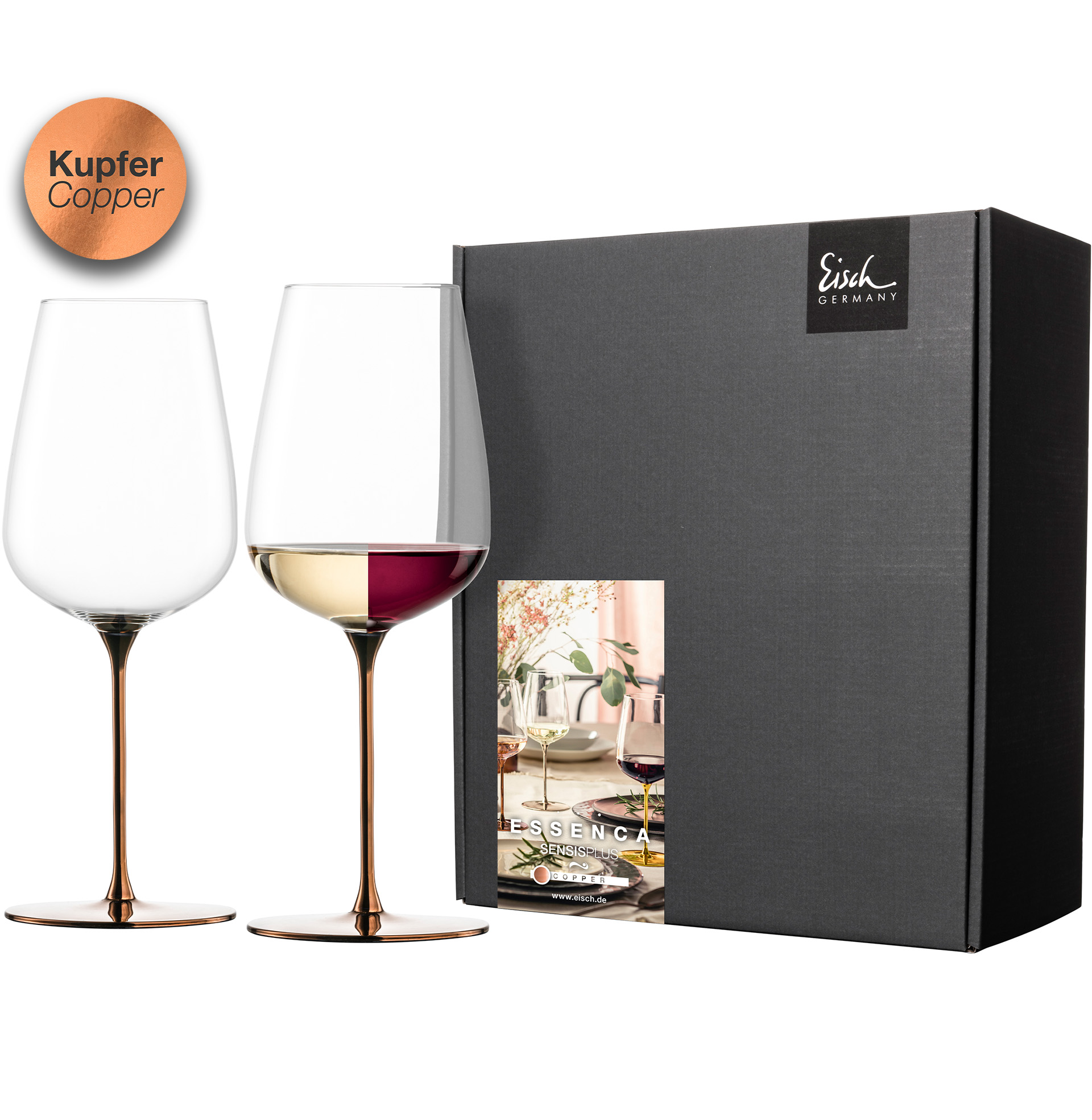 2er Set Allround Weingläser fruchtig & aromatisch kupfer ESSENCA SENSISPLUS COPPER EDITION