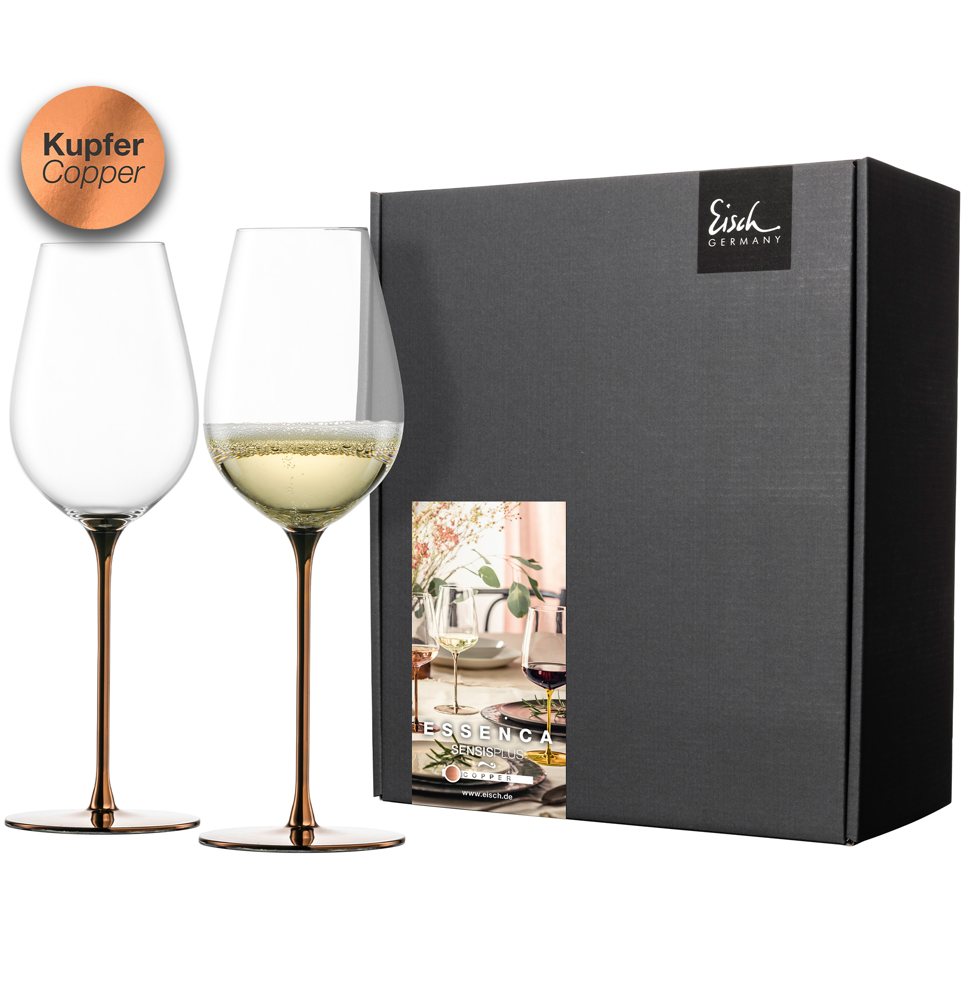 2er Set Allround Weingläser erfrischend & leicht kupfer ESSENCA SENSISPLUS COPPER EDITION