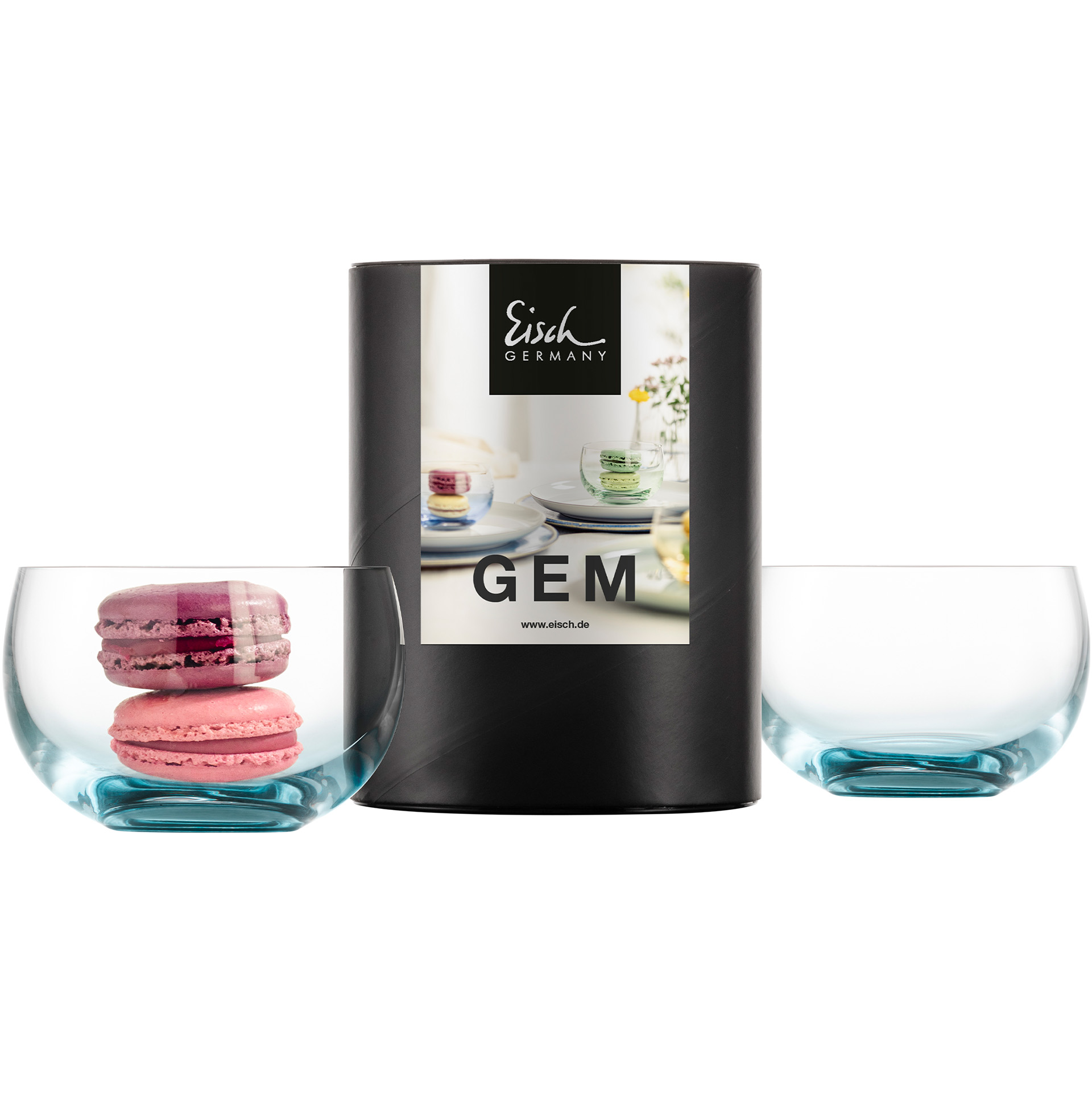 Set of 2 dessert glasses aqua GEM