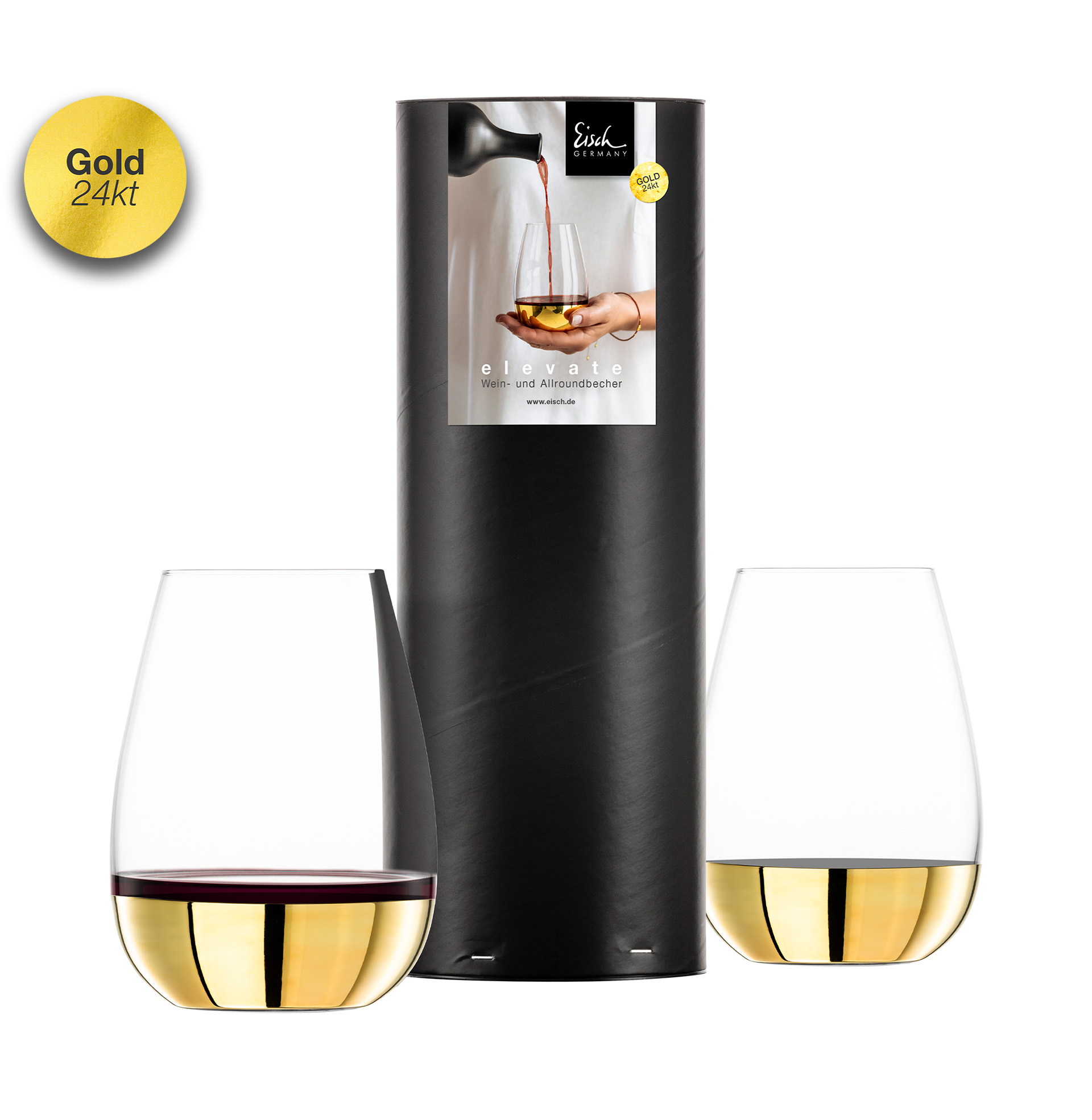 Set of 2 allround tumblers red wine gold ELEVATE