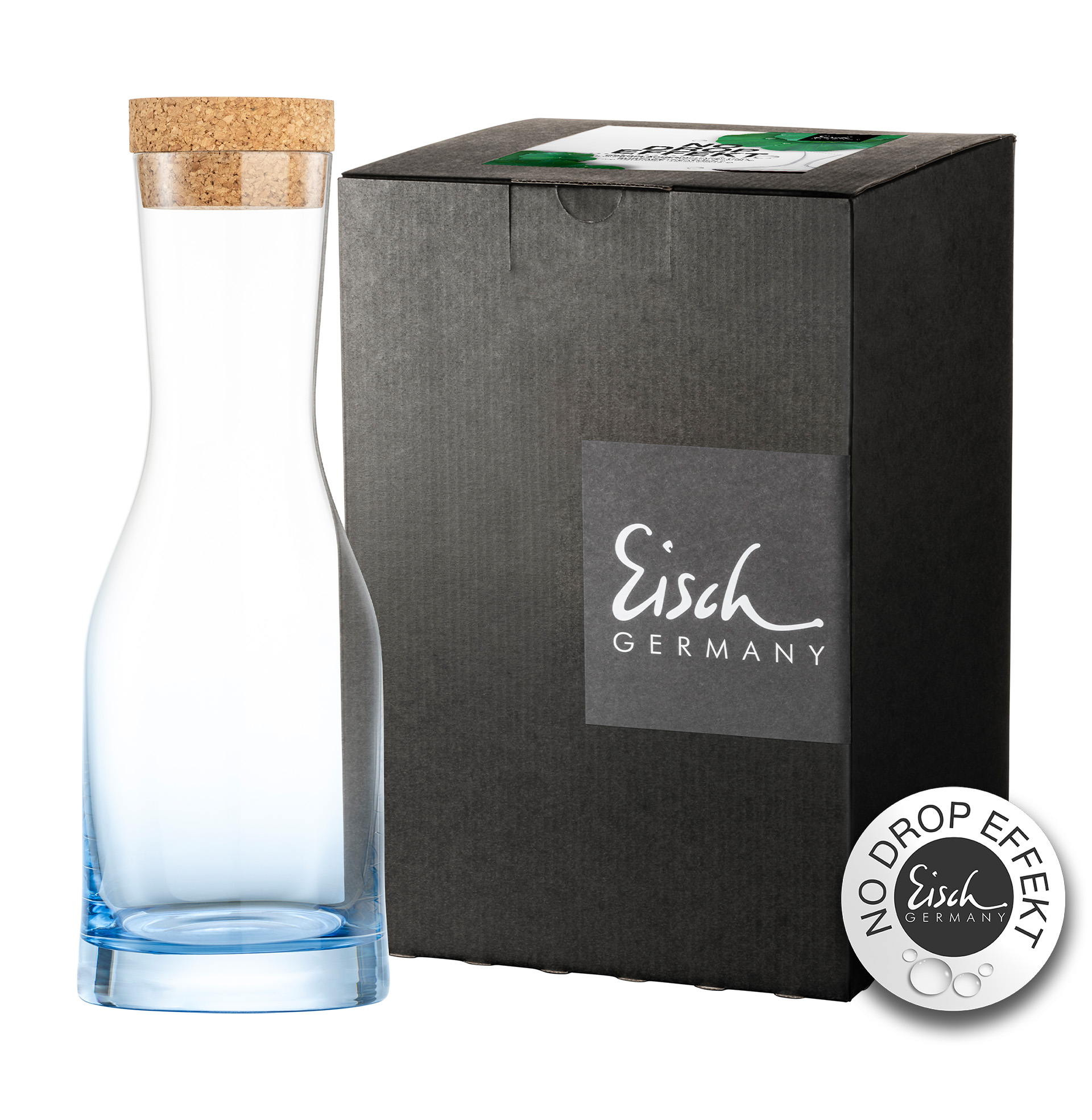 Carafe with cork stopper blue No Drop Effect 850 ml