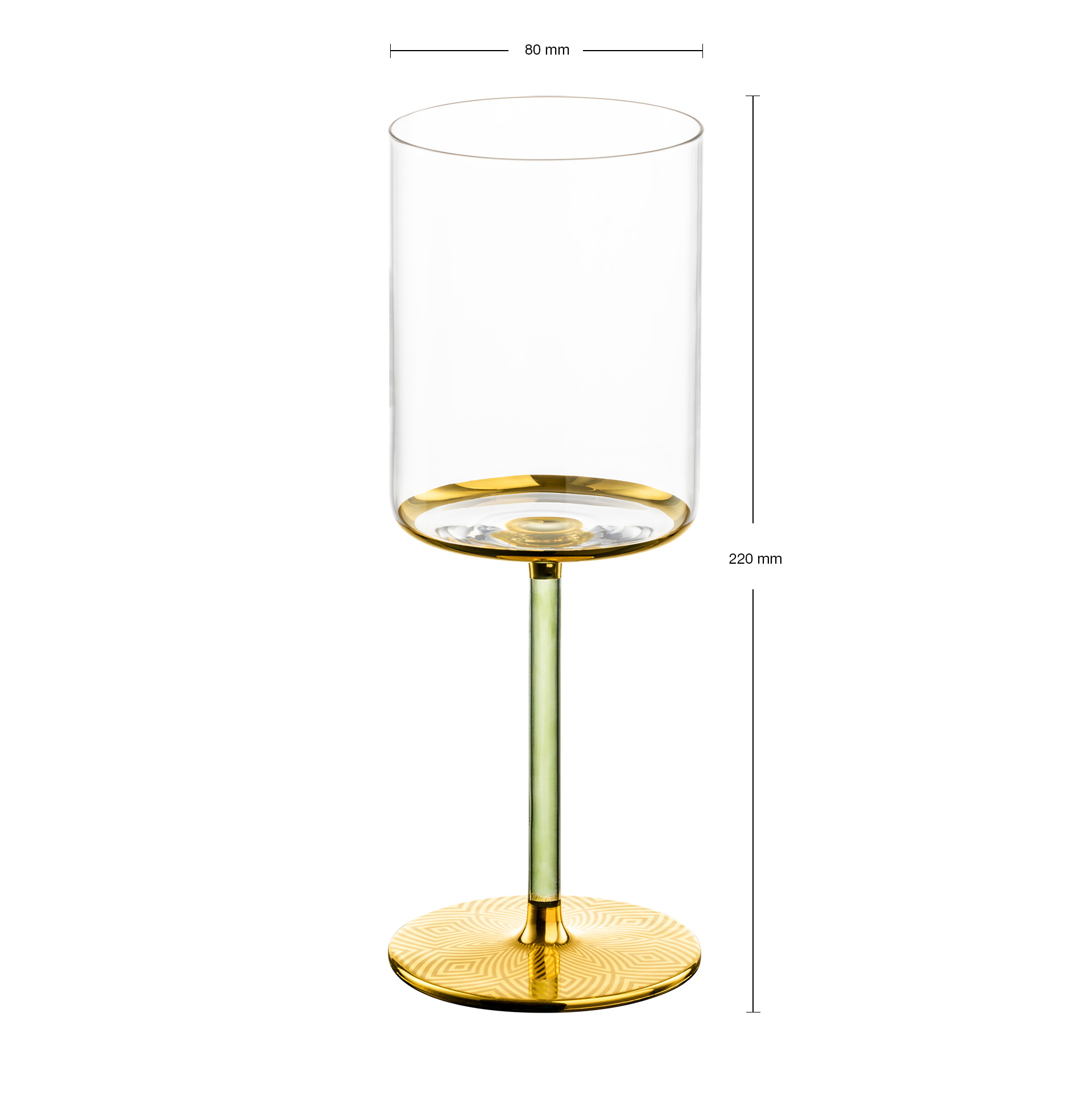 Rotweingläser gold ADELINE