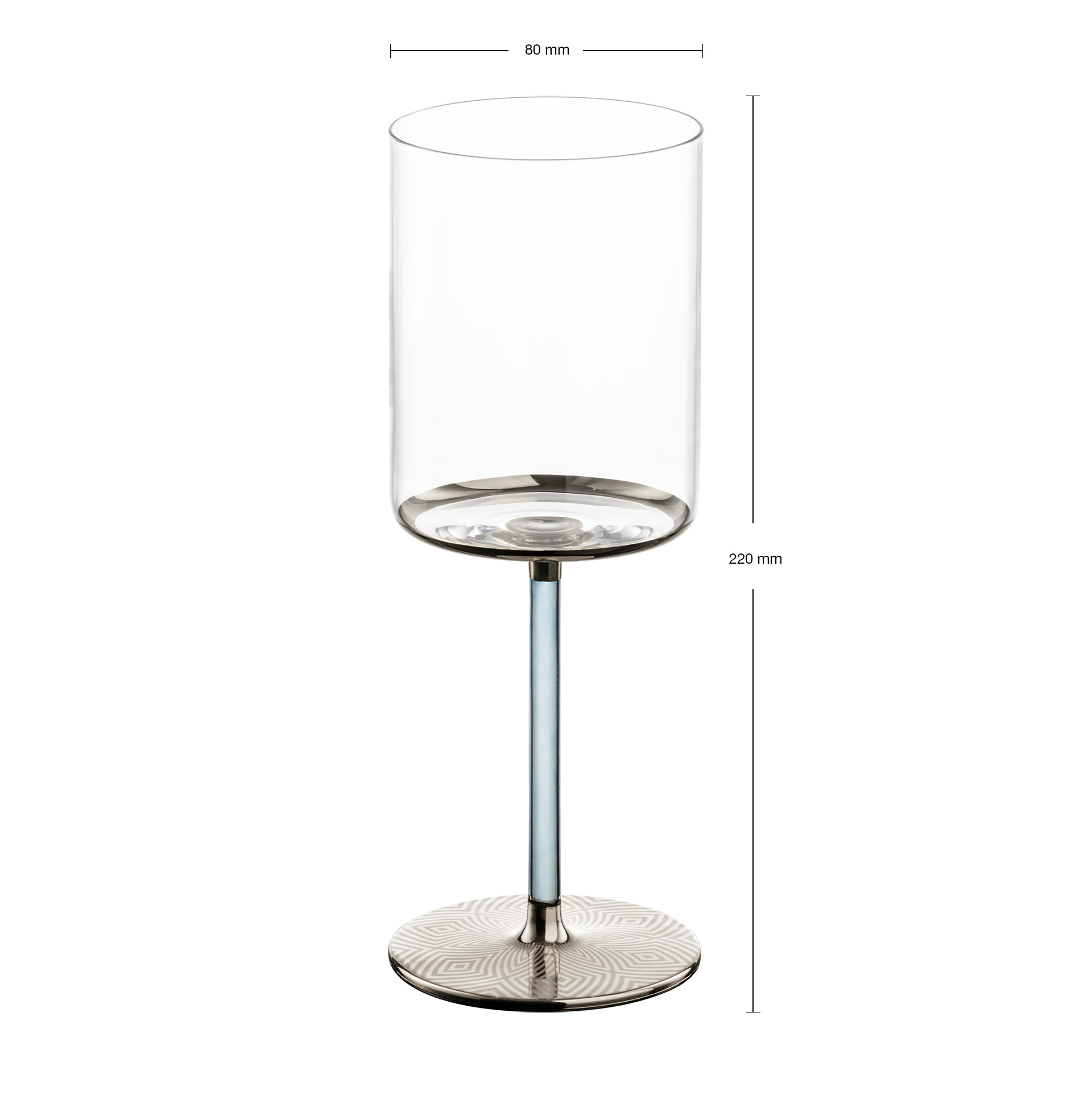 Set of 2 redwine glasses platinum ADELINE