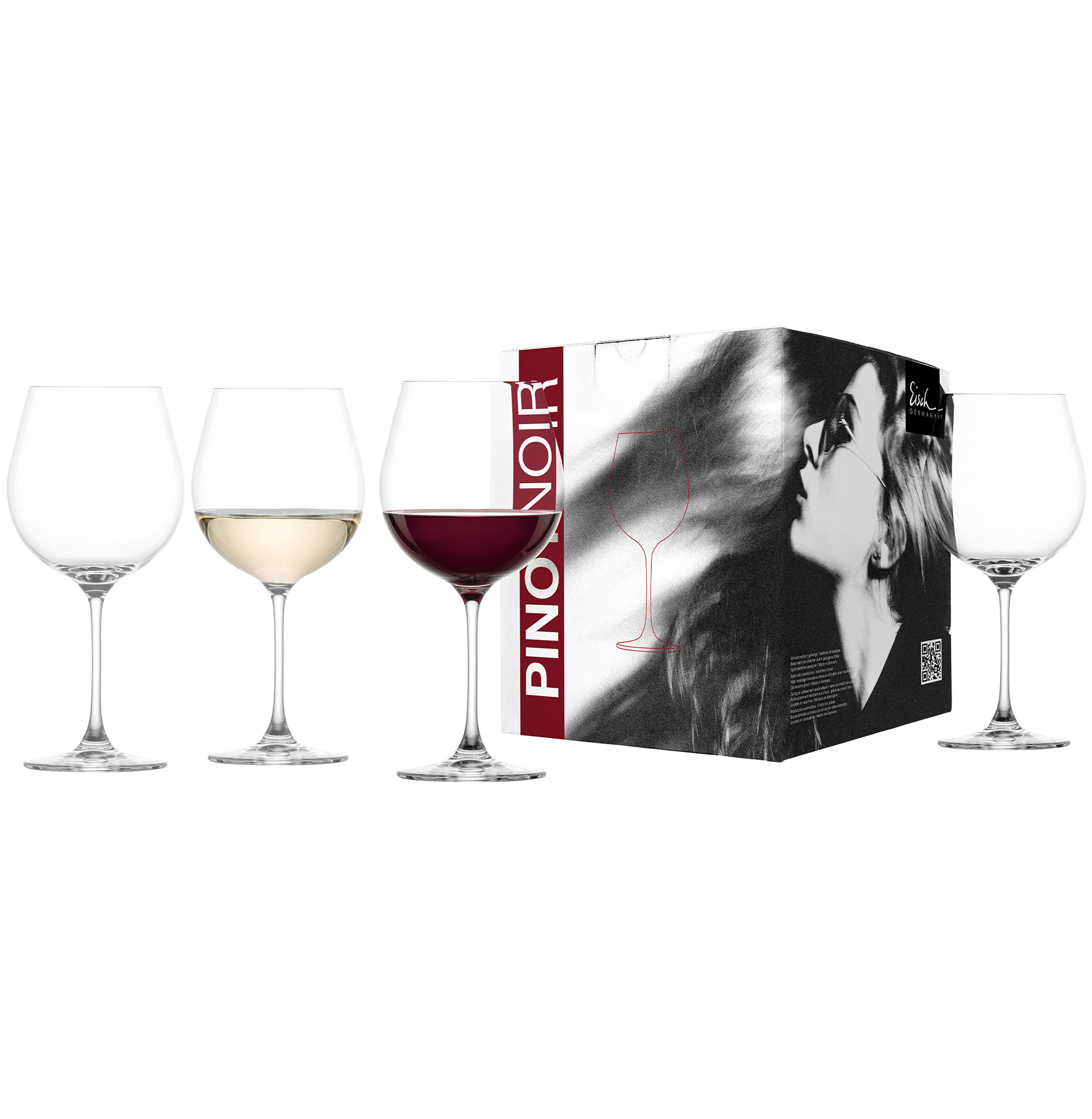 Set of 4 burgundy glasses VINEZZA