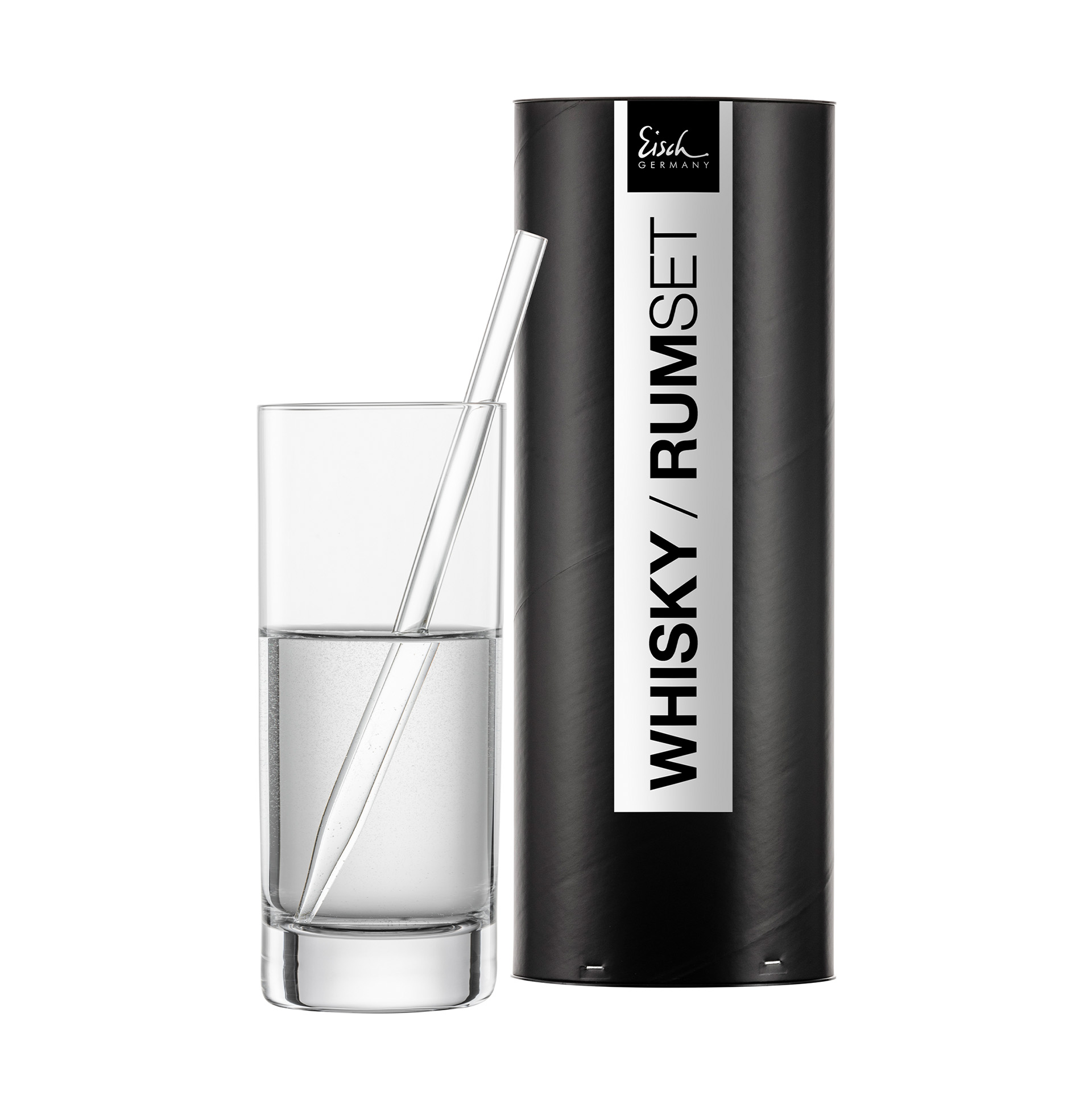 2-piece set whisky / rum pipette with glass GENTLEMAN