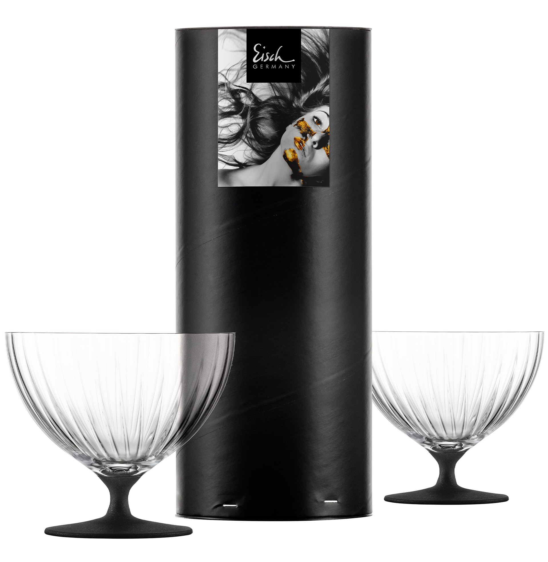 2er Set Dessertschalen auf Fuß schwarz