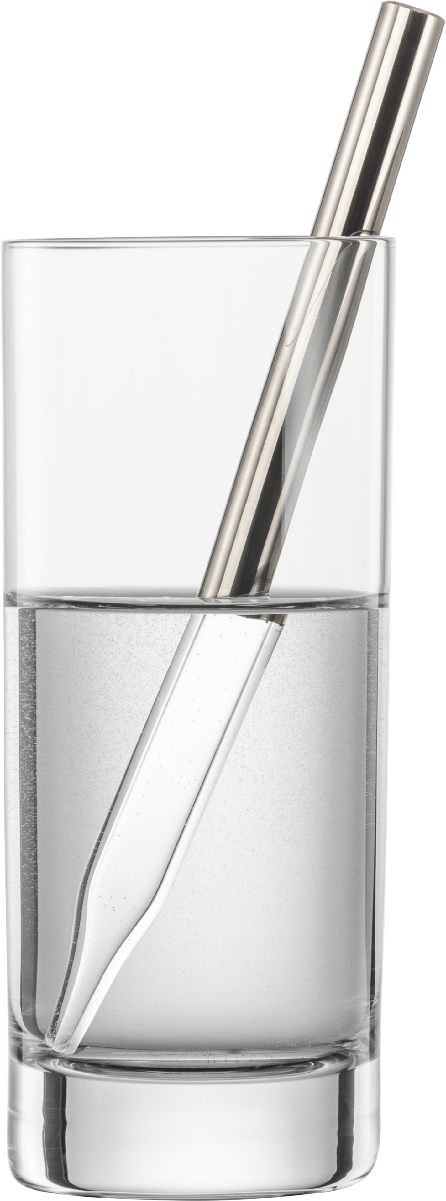 2-piece set whisky / rum pipette platinum with glass GENTLEMAN