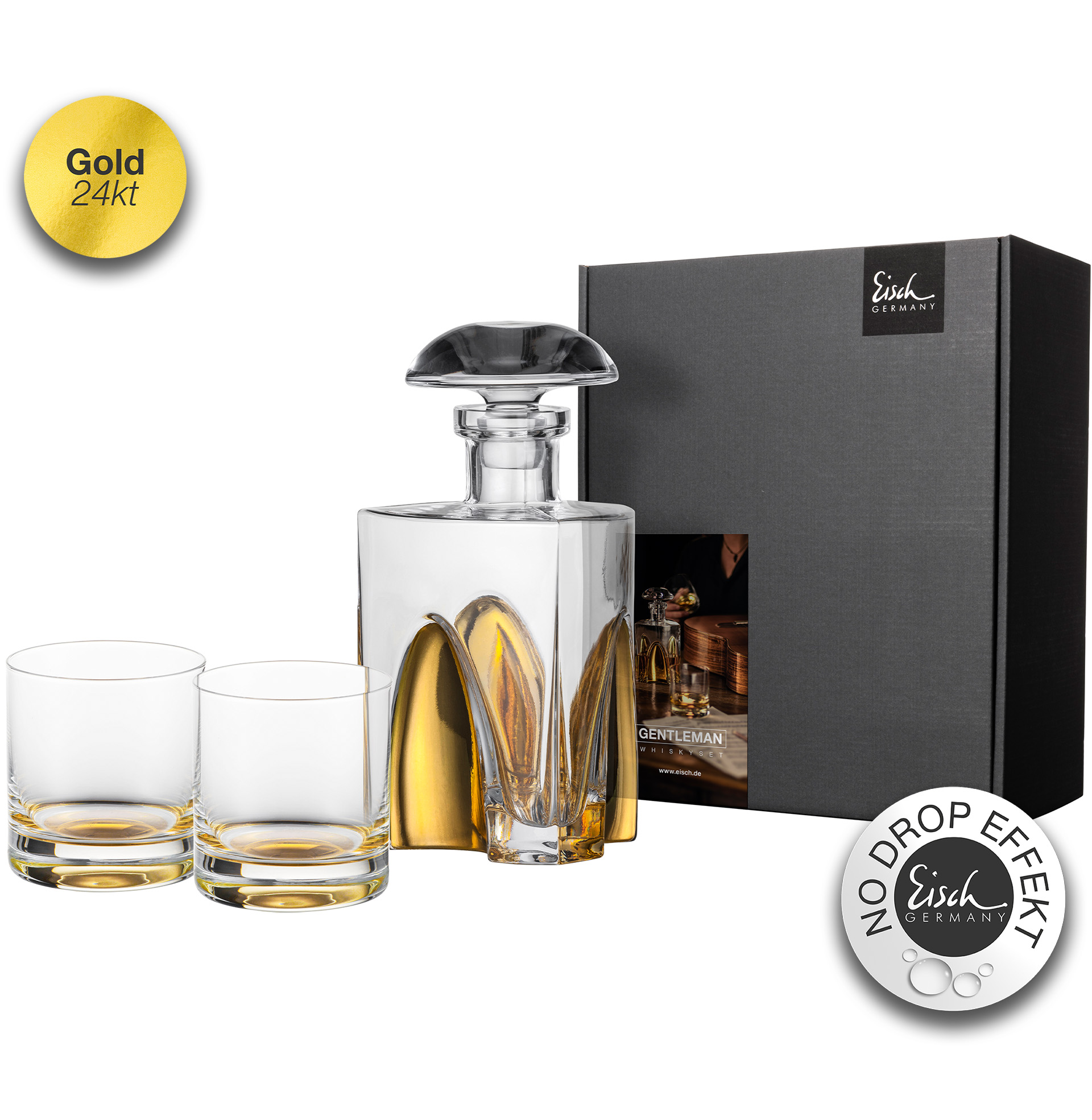 Whisky Set gold No Drop Effekt GENTLEMAN