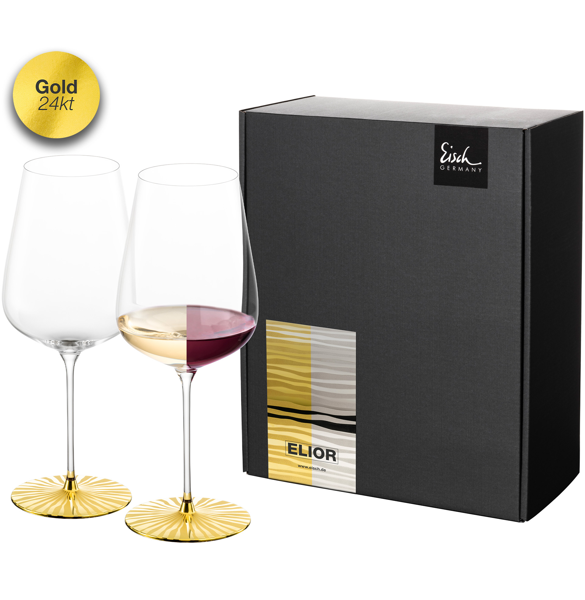 2er Set Allround Weingläser kraftvoll & reichhaltig gold ELIOR SENSISPLUS