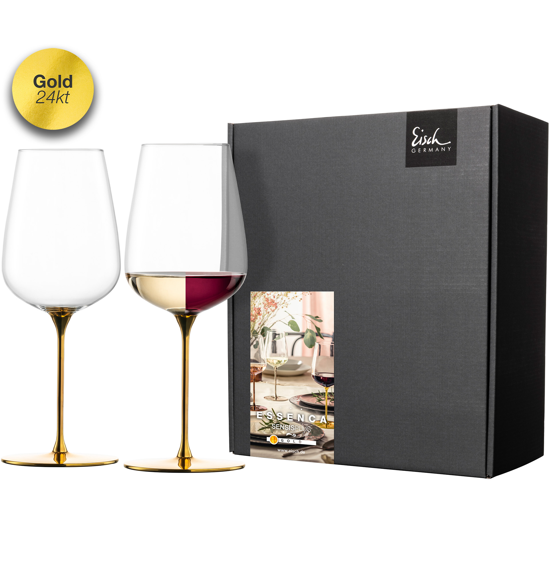 Set of 2 allround wine glasses fruity & aromatic gold ESSENCA SENSISPLUS GOLD EDITION
