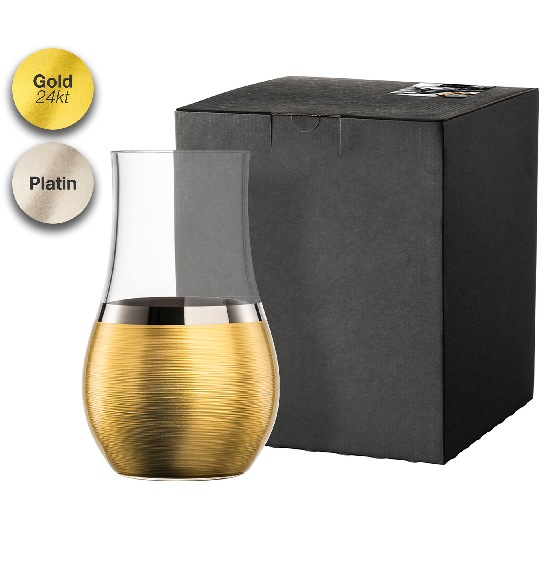 Windlicht/Vase gold/platin Ø 102 mm HAPTICS