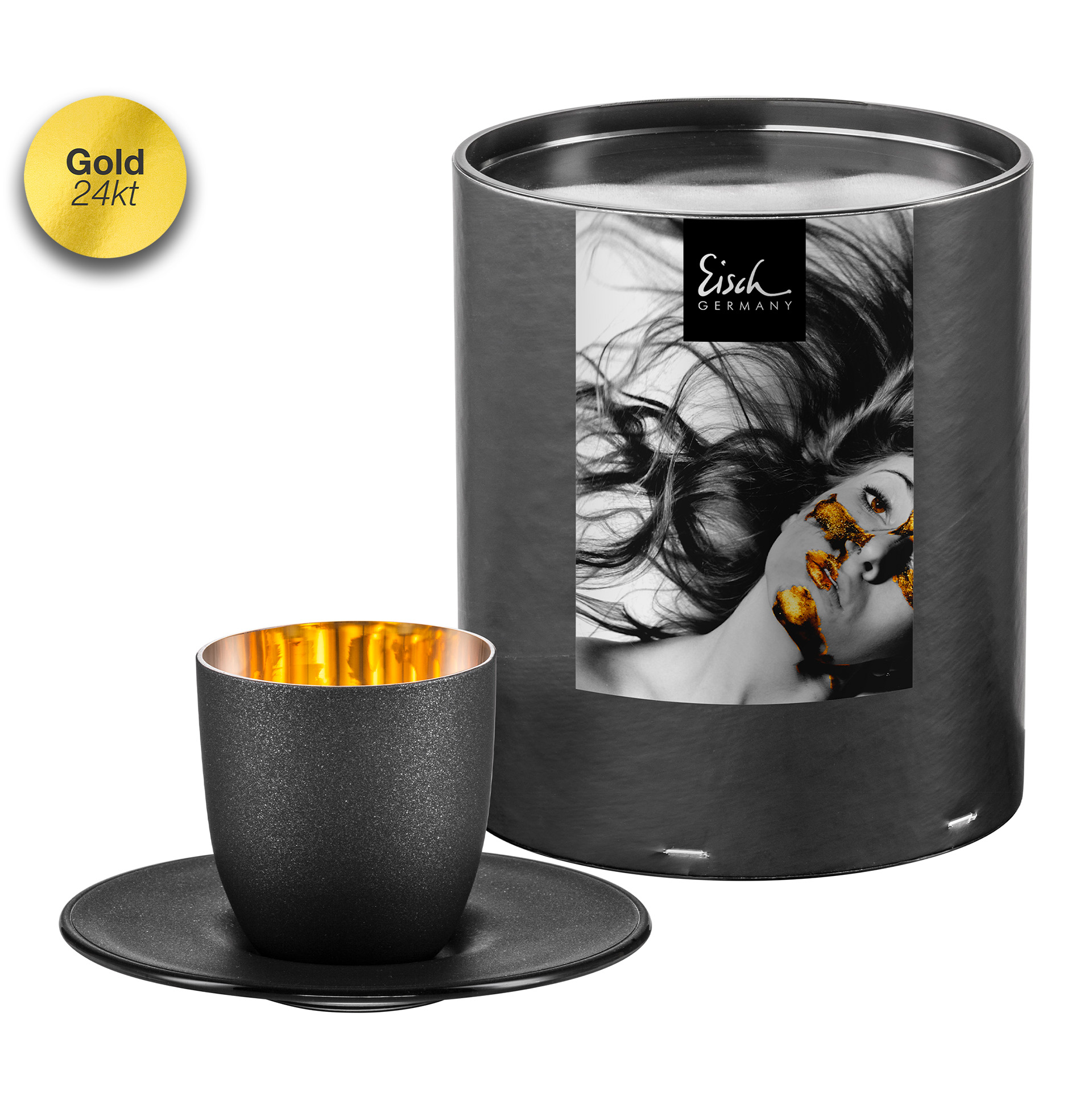 Espresso-Set schwarz/gold COSMO COLLECT