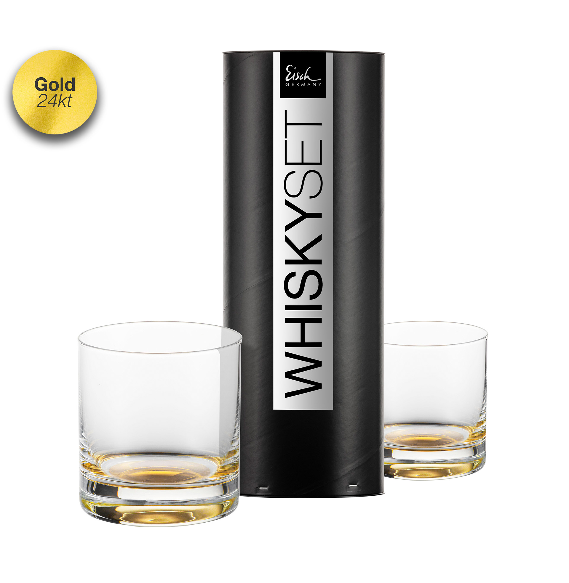 Set of 2 whisky glasses gold GENTLEMAN