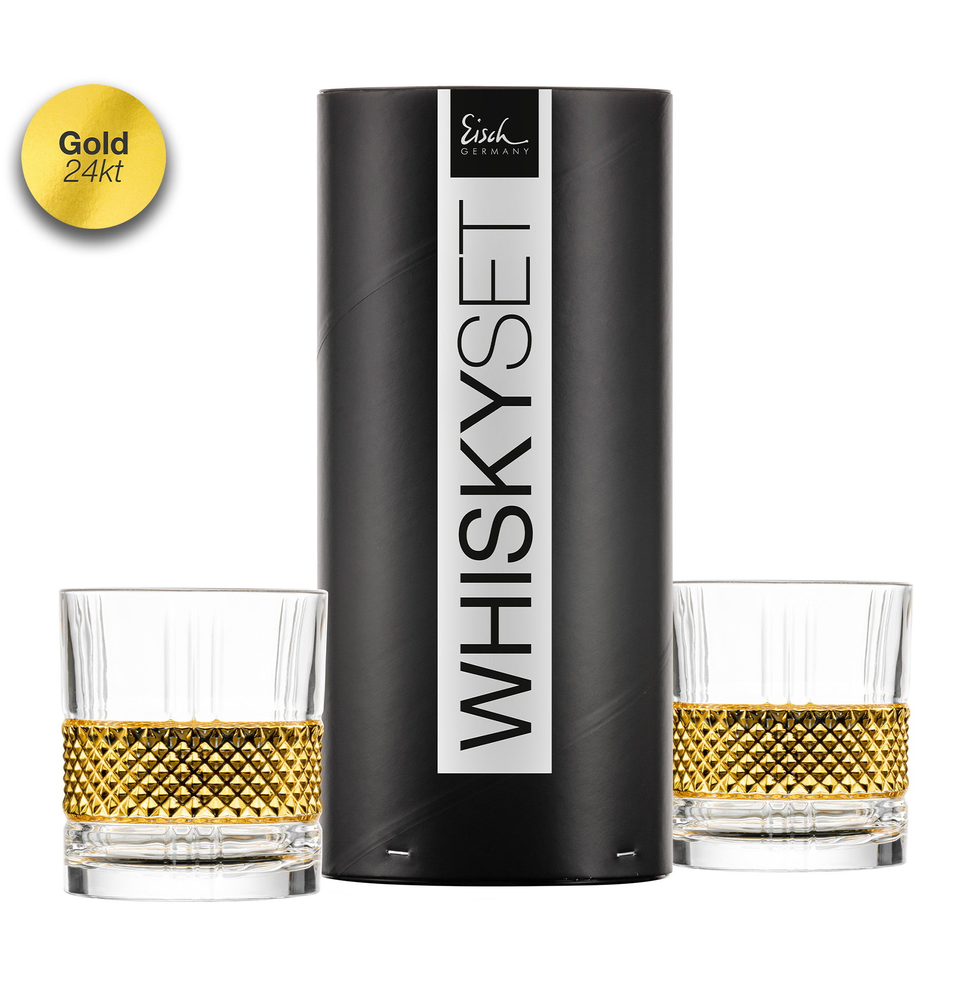 Set of 2 whisky glasses gold GLEN