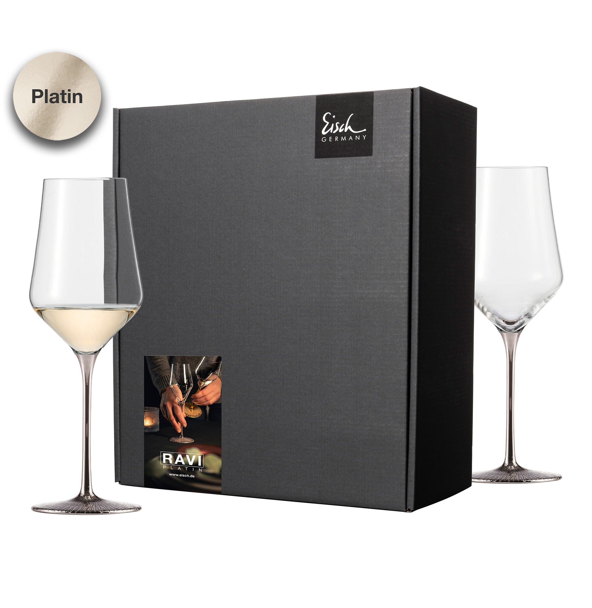 2er Set Weißweingläser gold RAVI GOLD