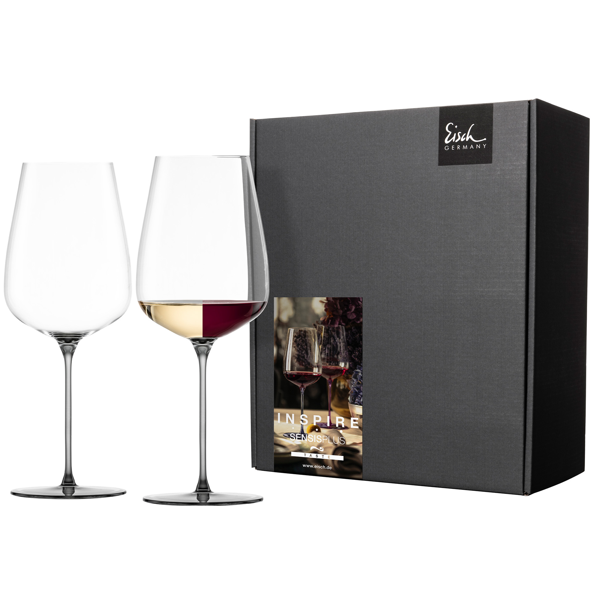 Set of 2 allround wine glasses powerful & rich grey INSPIRE SENSISPLUS