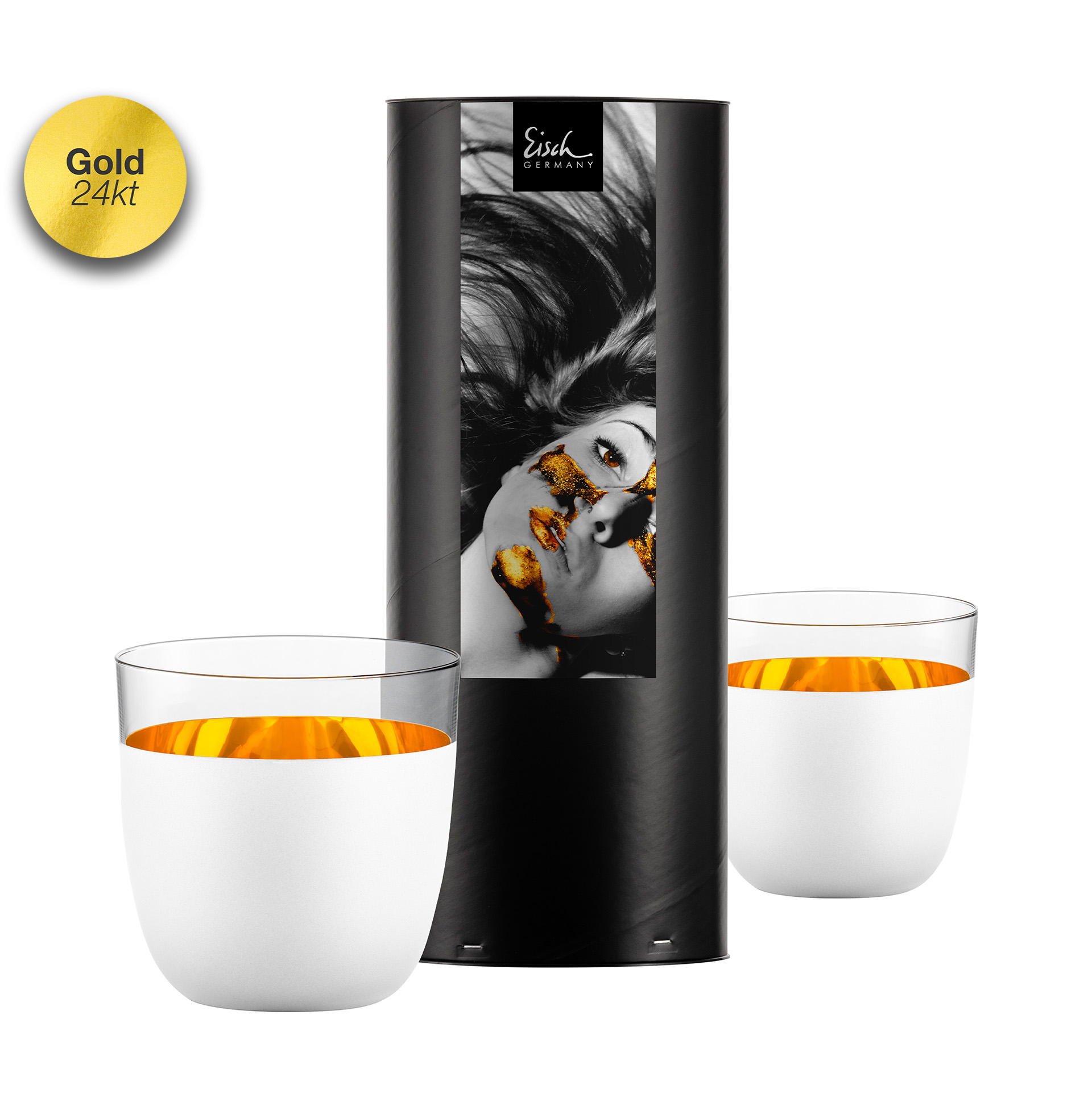 Set of 2 tumblers white/gold COSMO