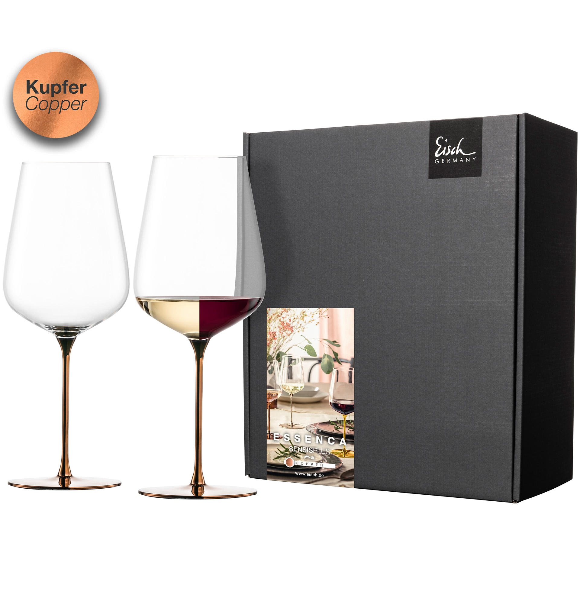 2er Set Allround Weingläser kraftvoll & reichhaltig kupfer ESSENCA SENSISPLUS COPPER EDITION