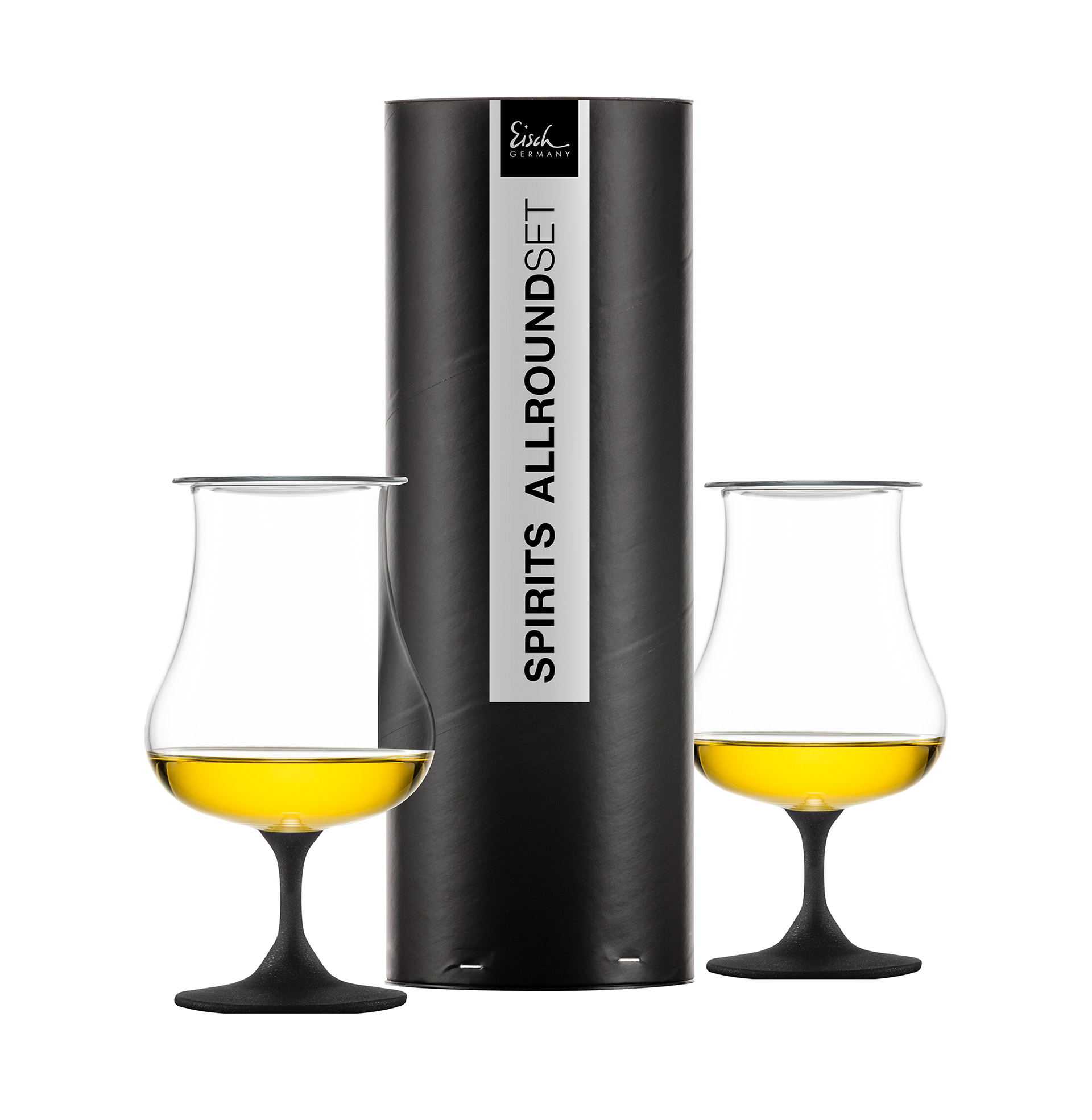 Set of 2 spirit glasses with aroma lids black GENTLEMAN