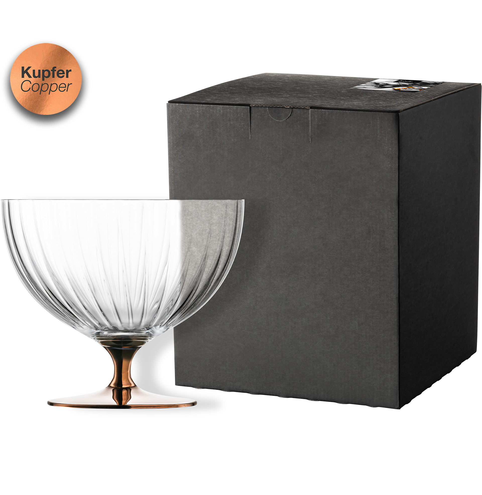 Schale auf Fuß kupfer