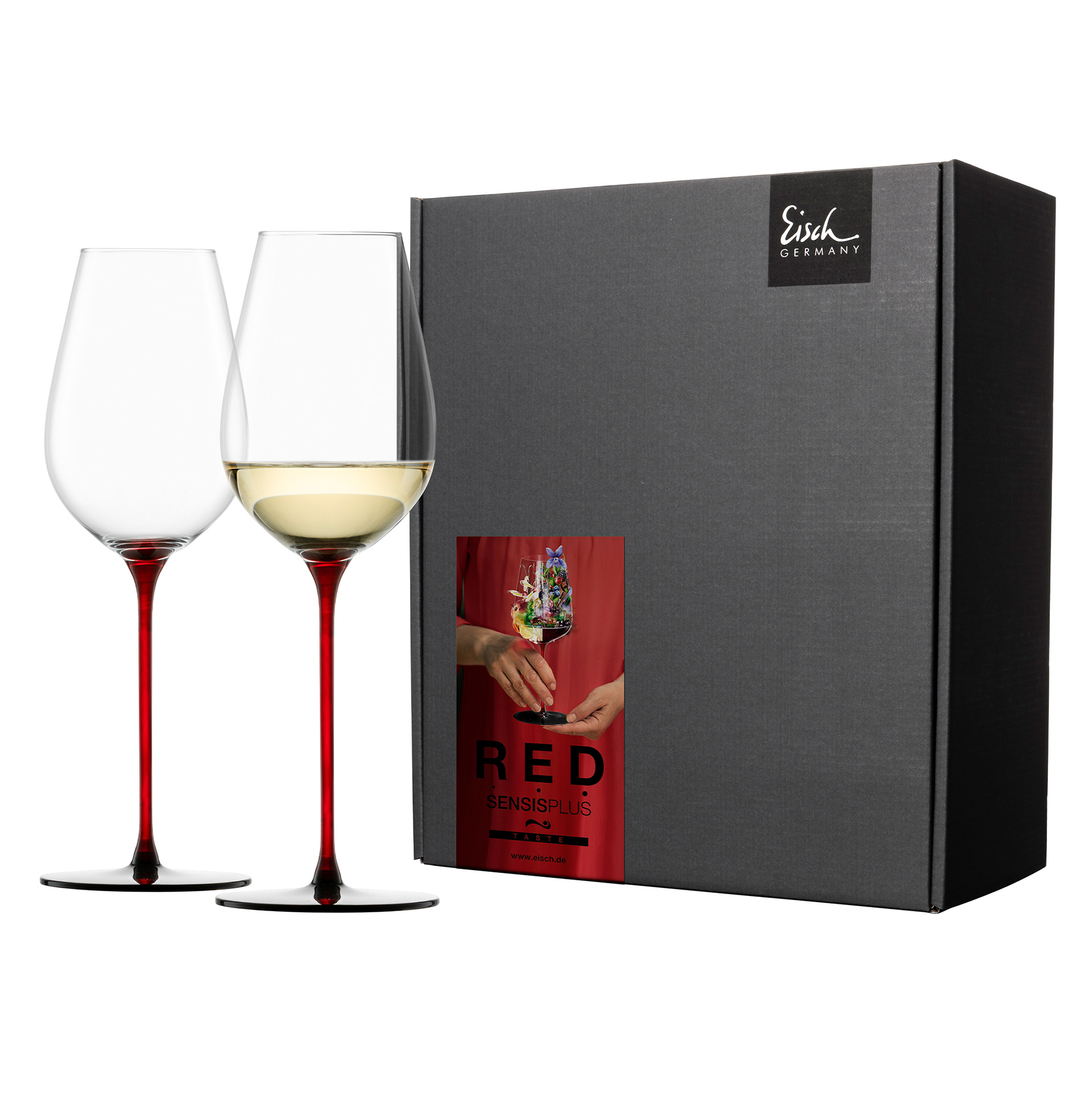 2er Set Allround Weingläser erfrischend & leicht rot/schwarz RED SENSISPLUS