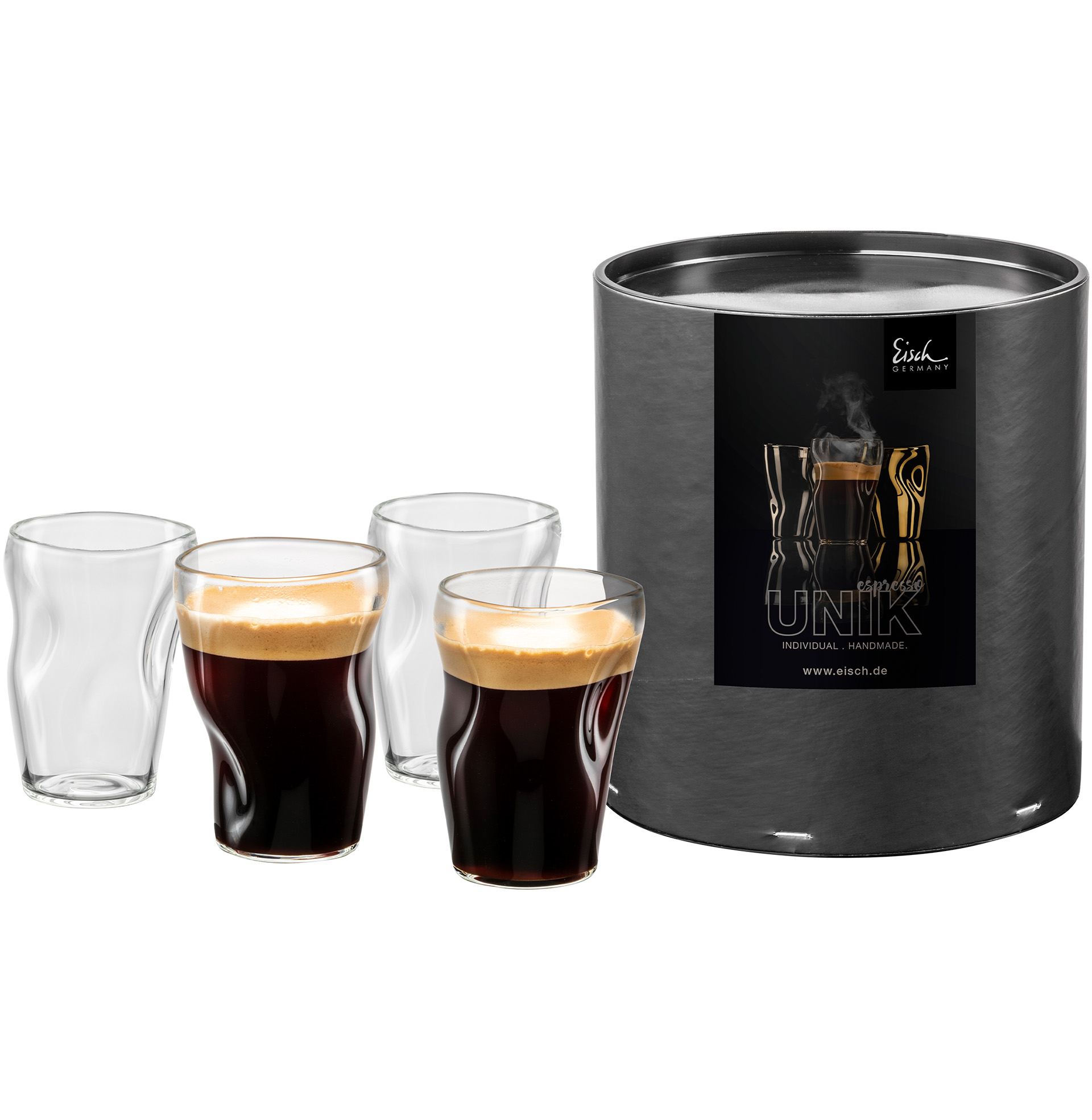 Set of 4 espresso/mocha glasses UNIK