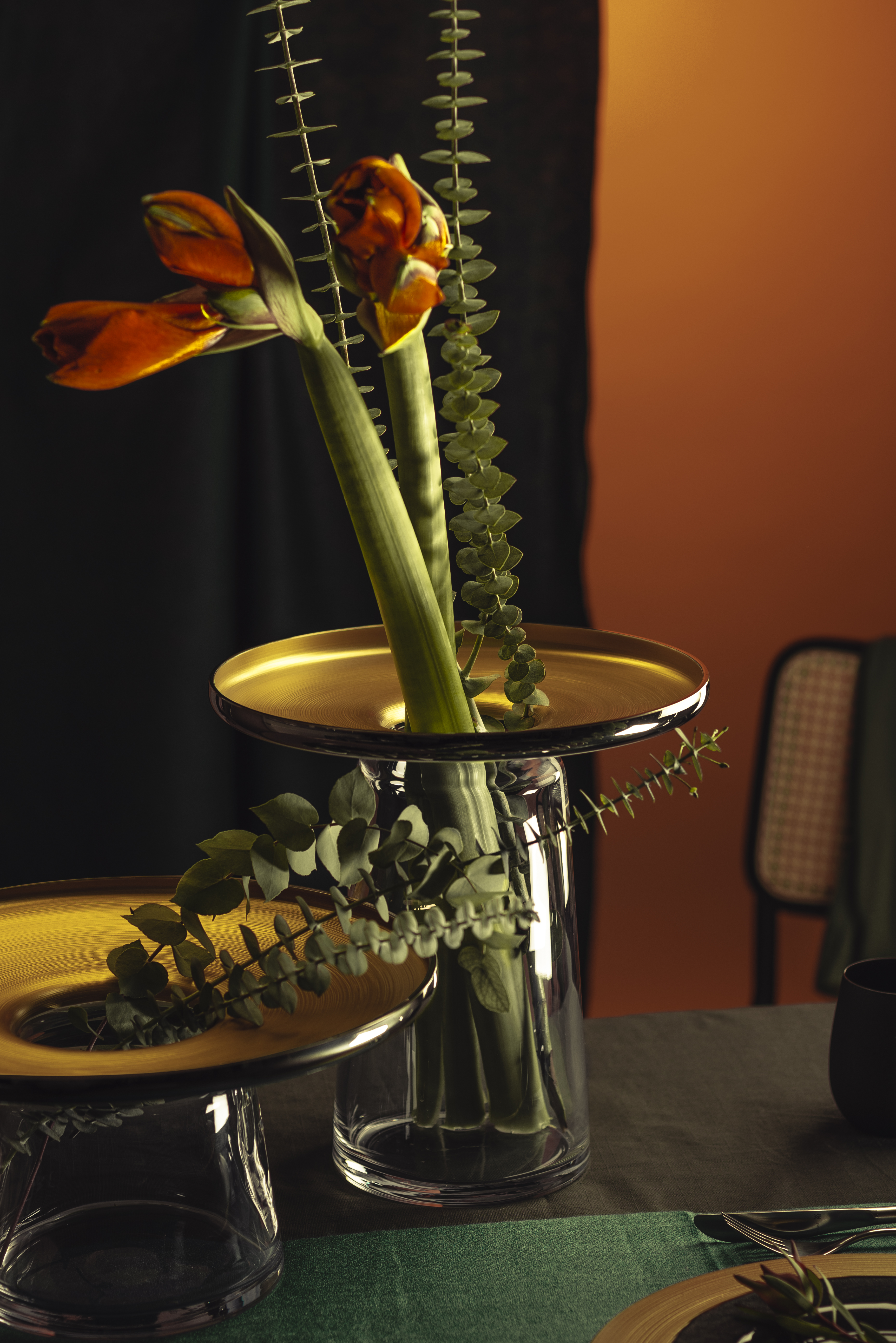 Vase gold/platinum Ø 345 mm HAPTICS