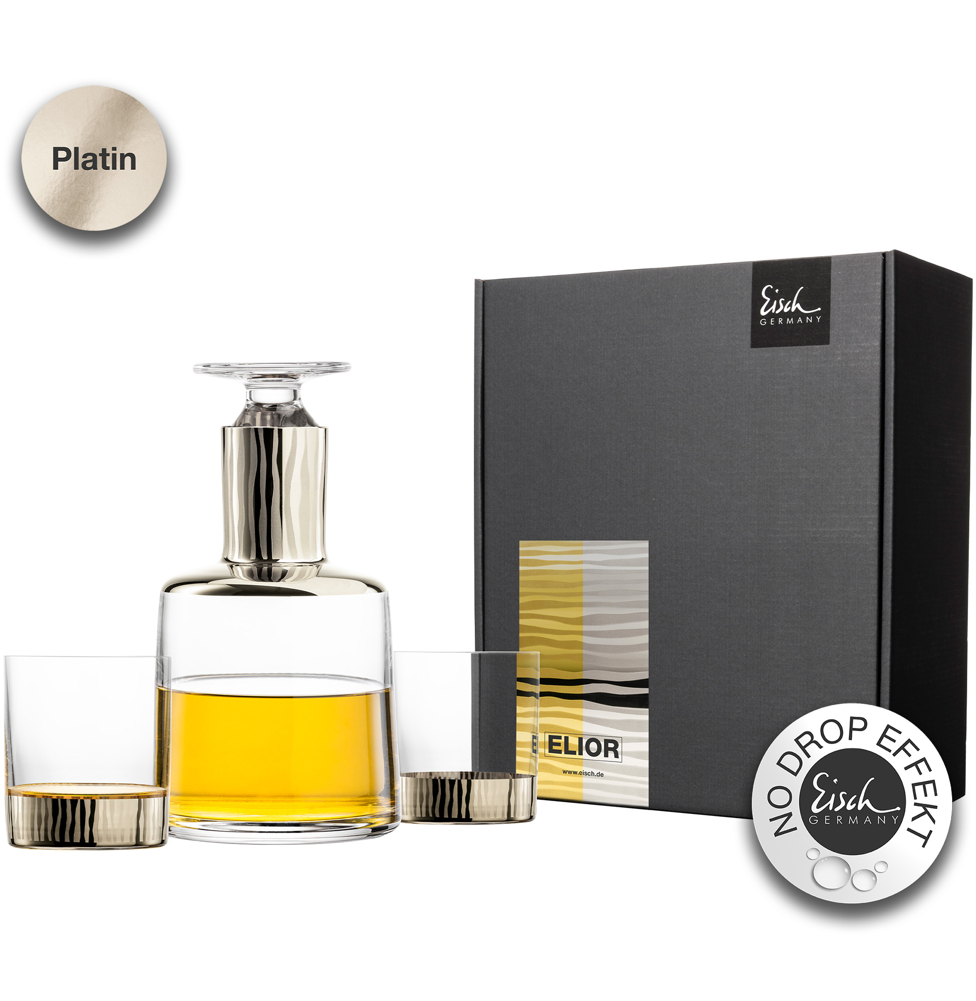 Whisky Set platin No Drop Effekt ELIOR