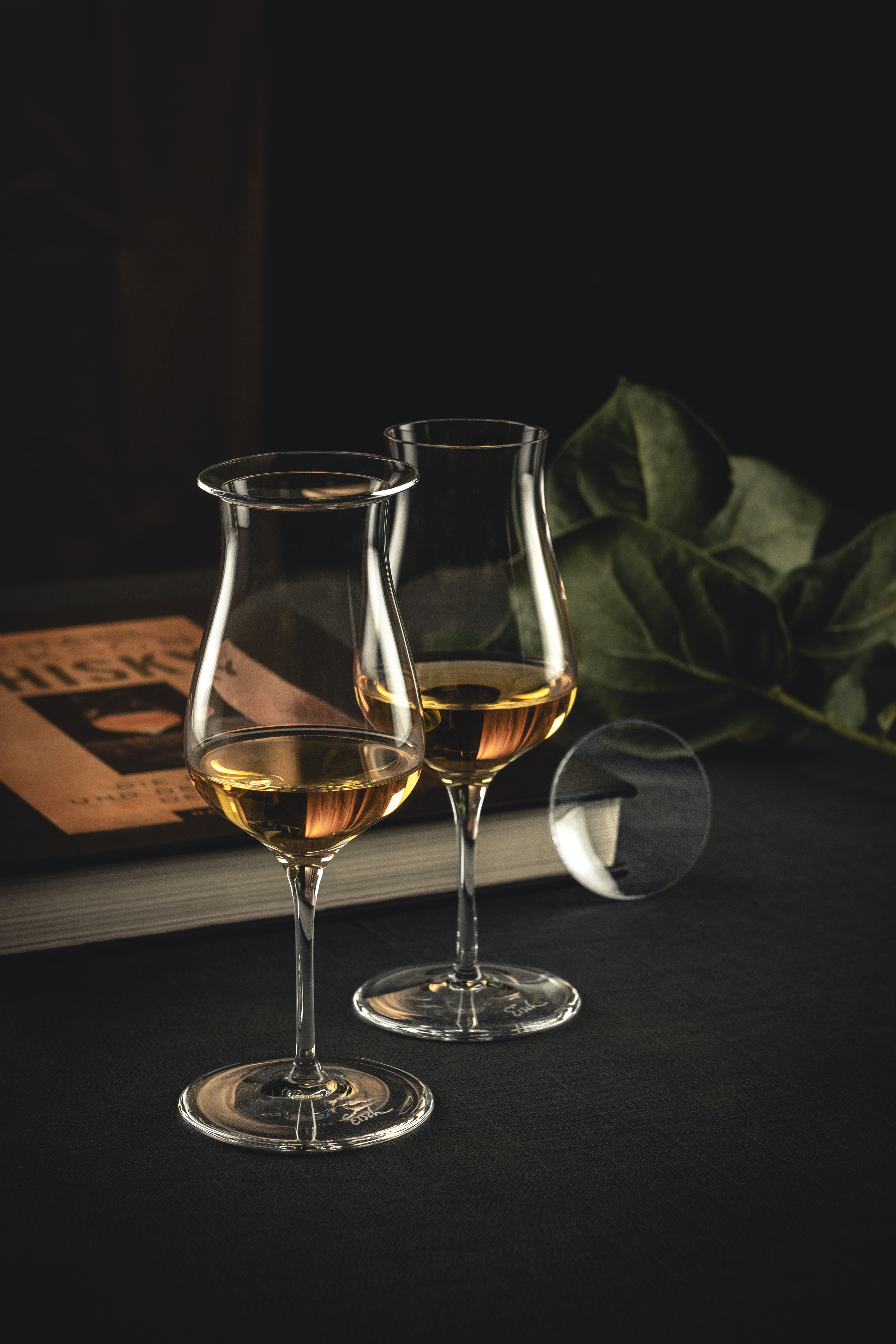 Zwei Maltwhiskygläser mit Aromadeckel