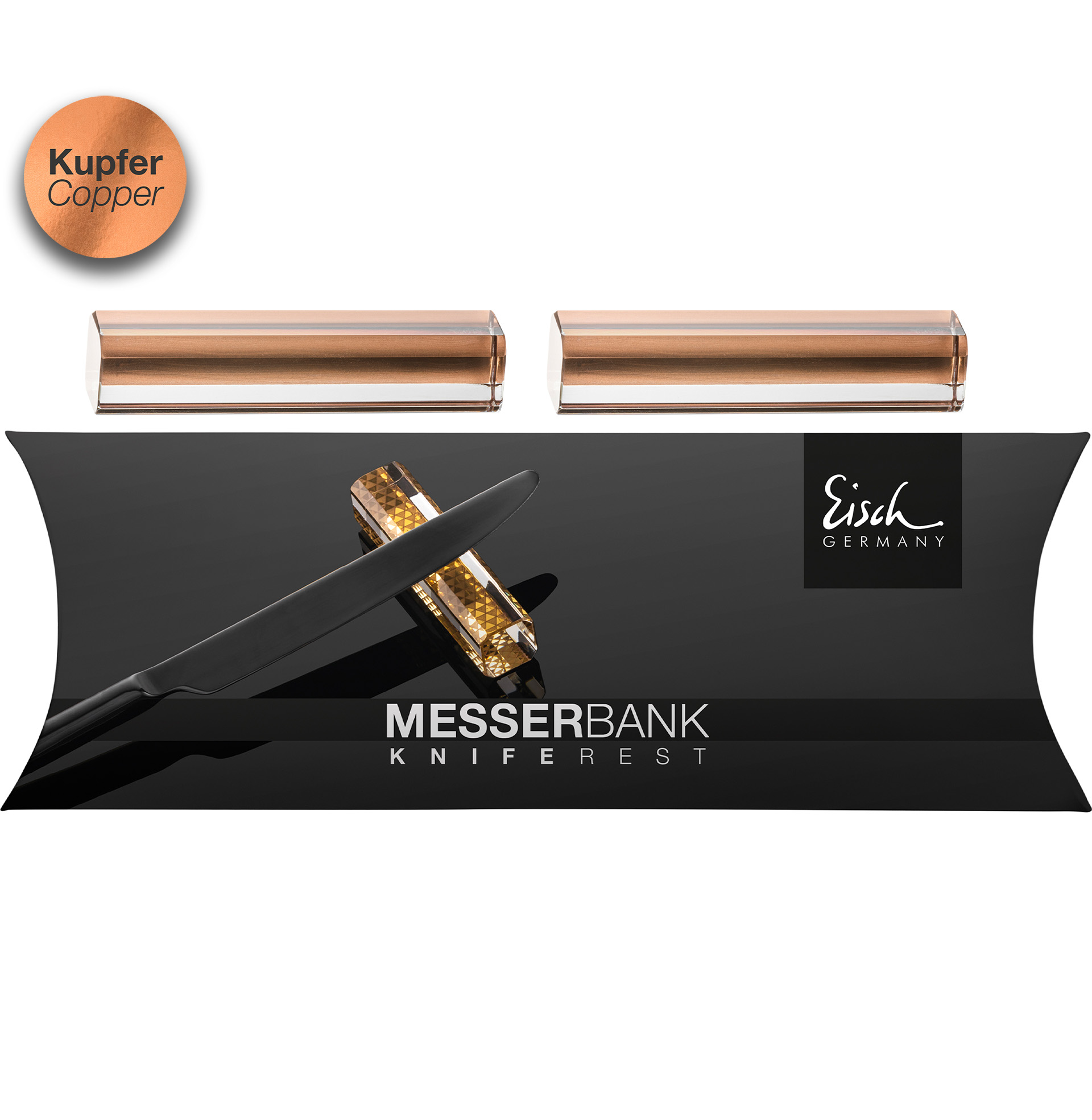 2er Set Messerbänkchen kupfer