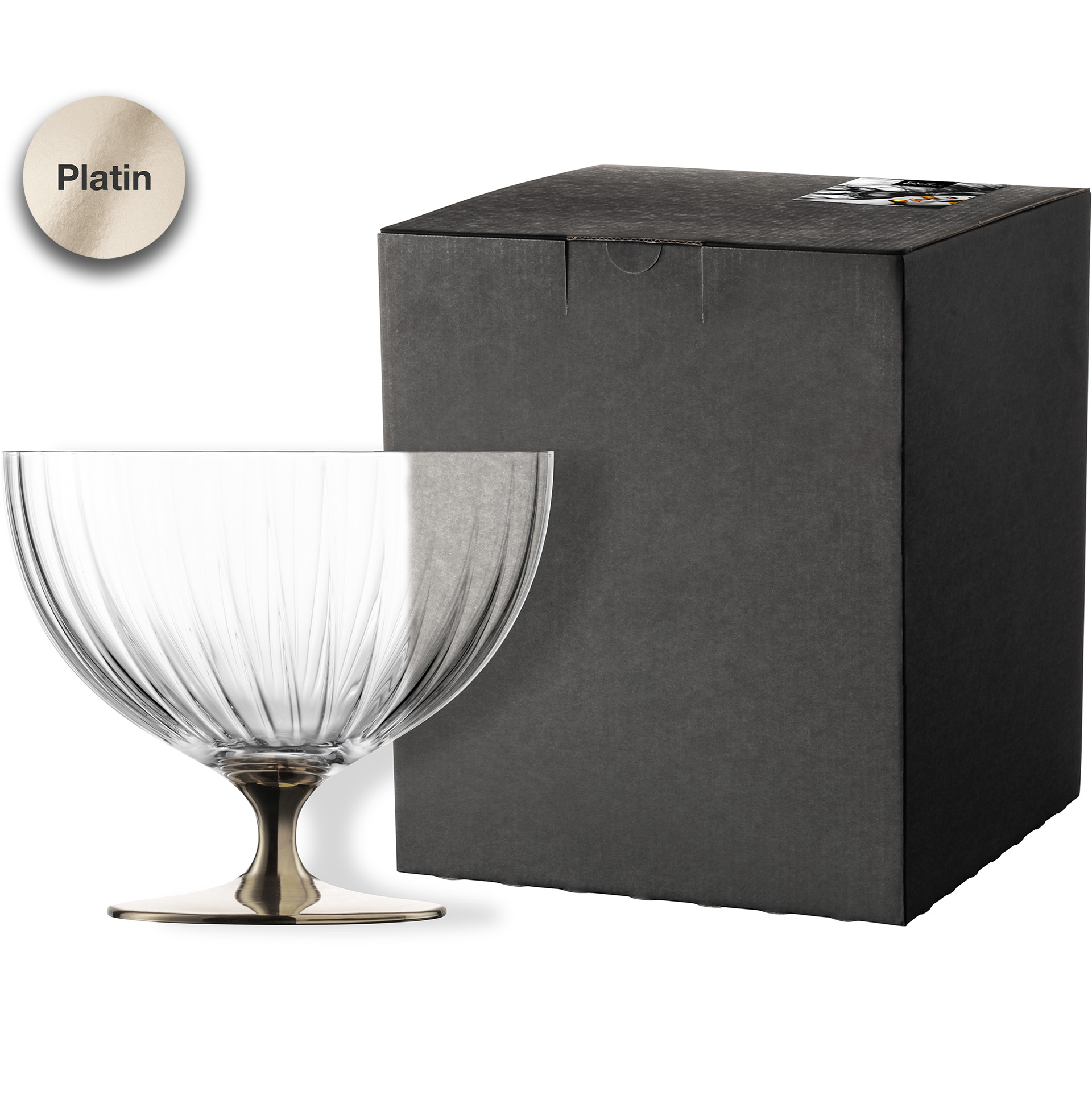 Schale auf Fuß platin