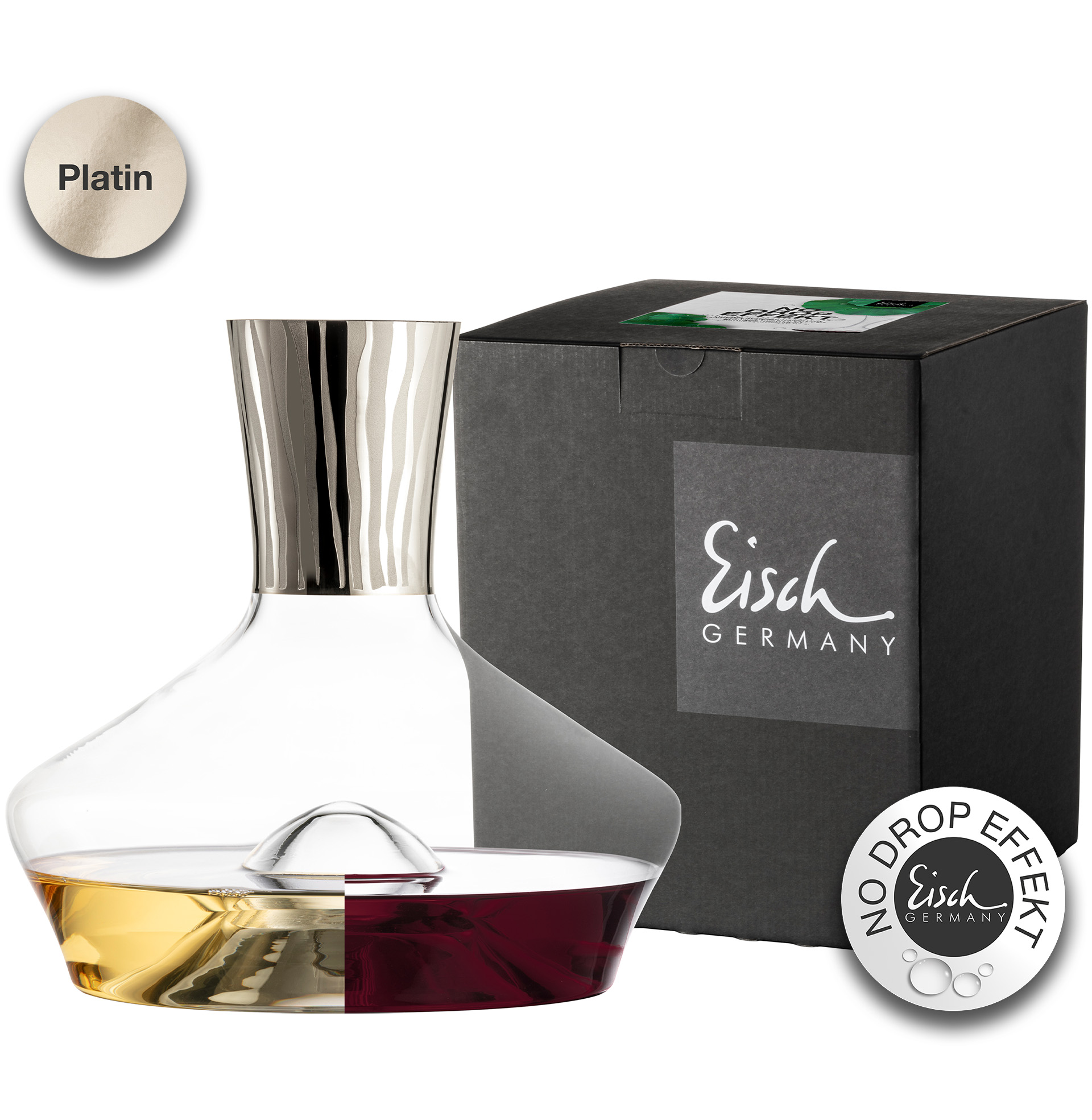 Dekantierkaraffe platin No Drop Effekt 1,5l ELIOR