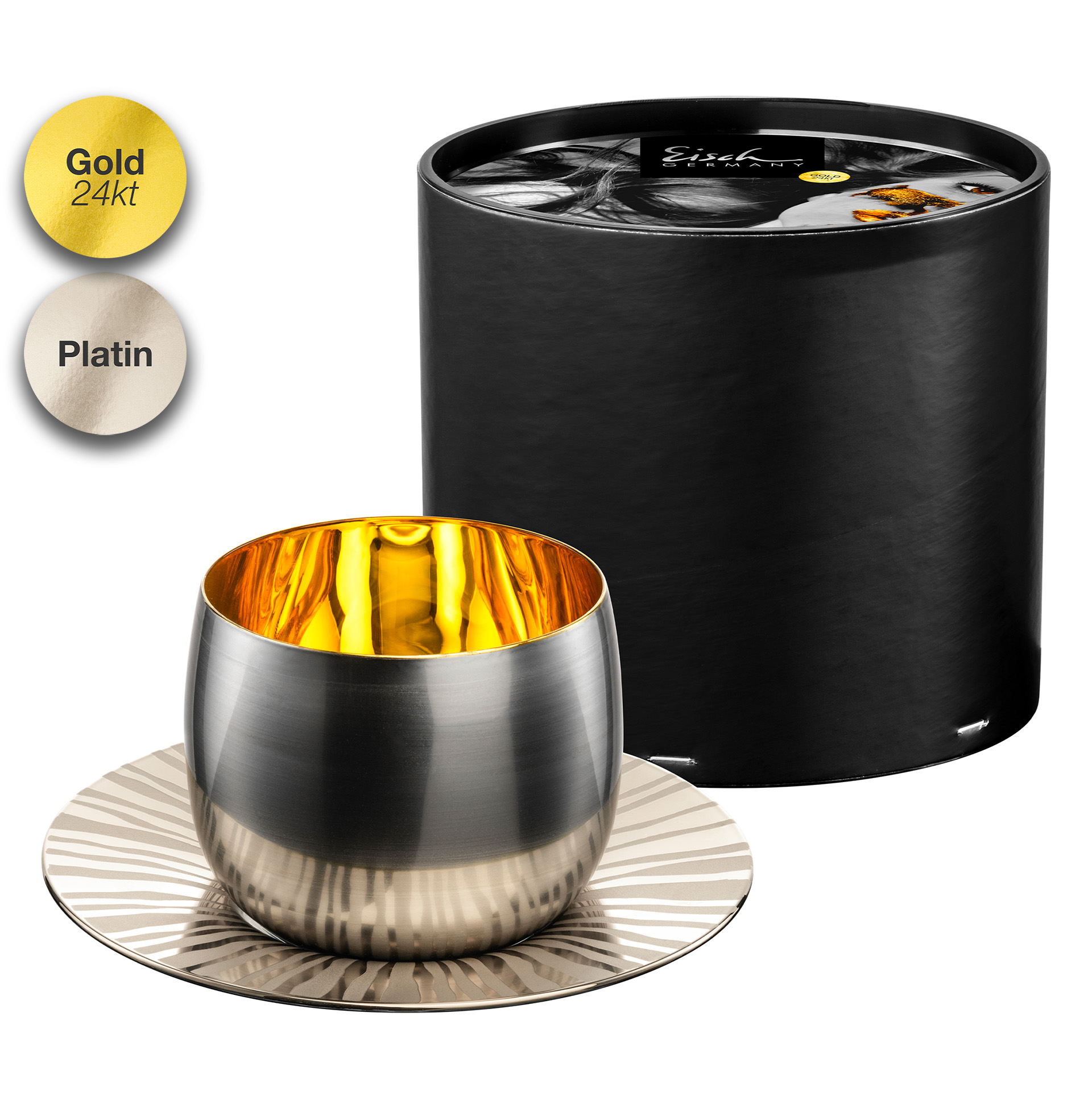 Cappuccino set platinum/gold COSMO