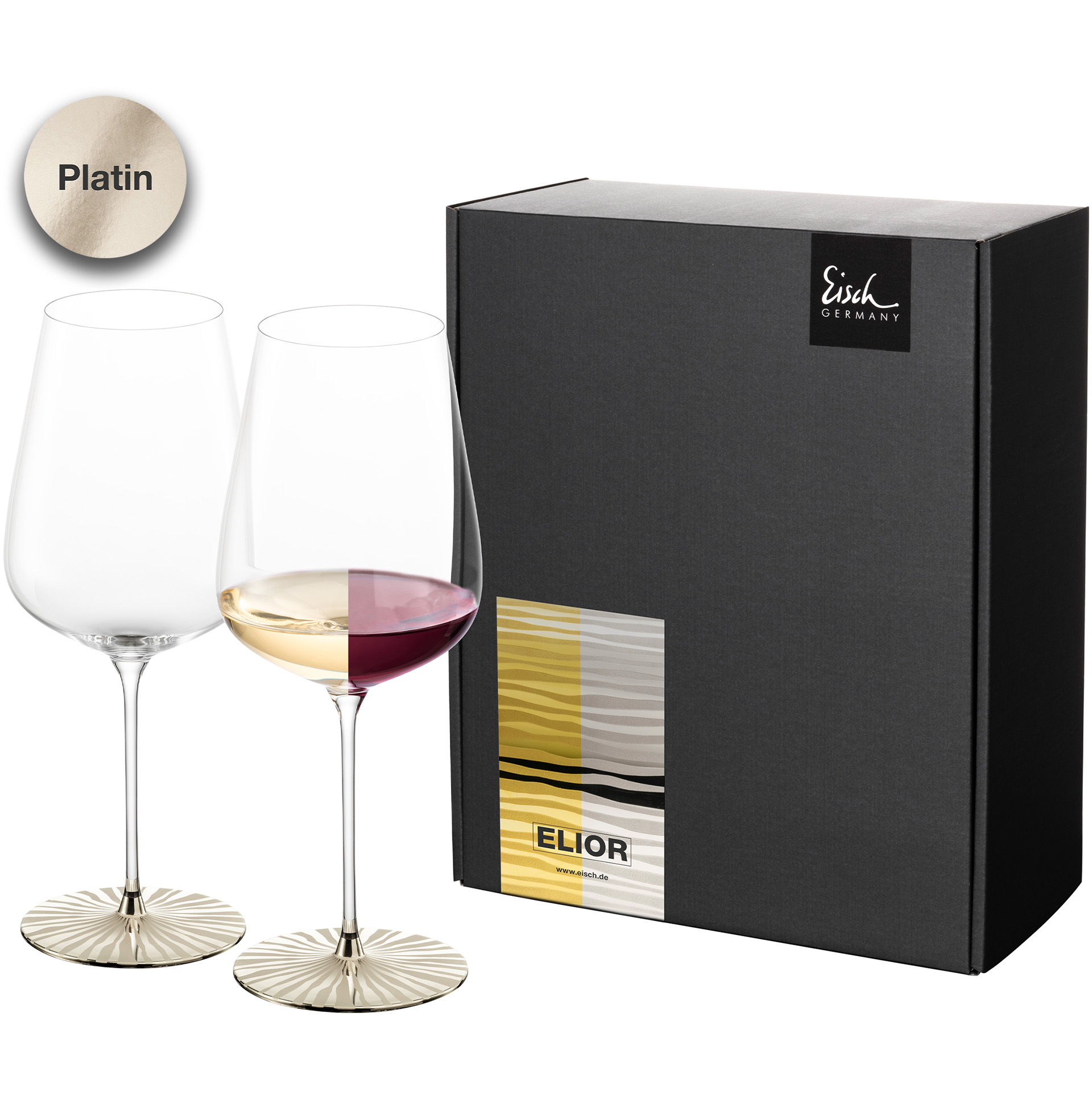 Set of 2 allround wine glasses bold & rich platinum ELIOR SENSISPLUS