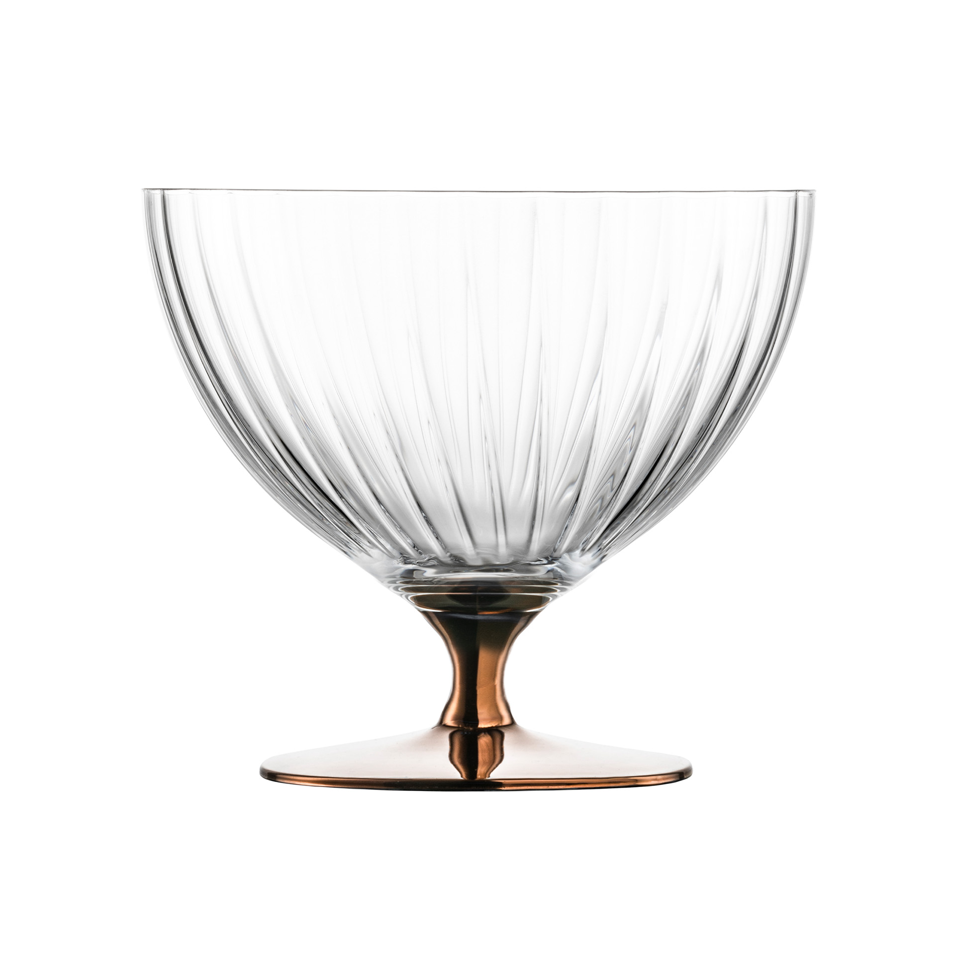 Footed dessert bowl copper